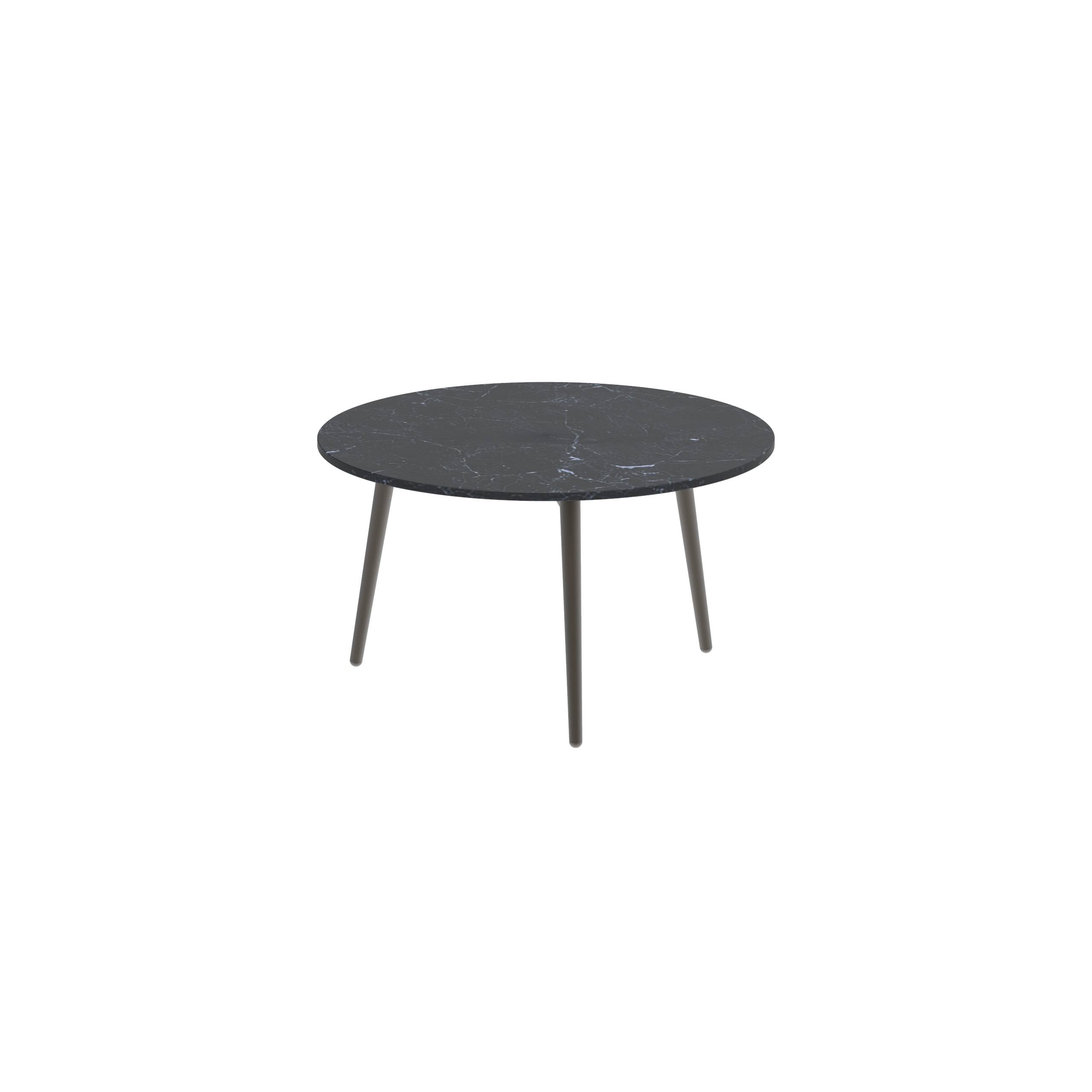 Styletto Side Table Ø60cm Brons Ceramic Top Nero Marquina