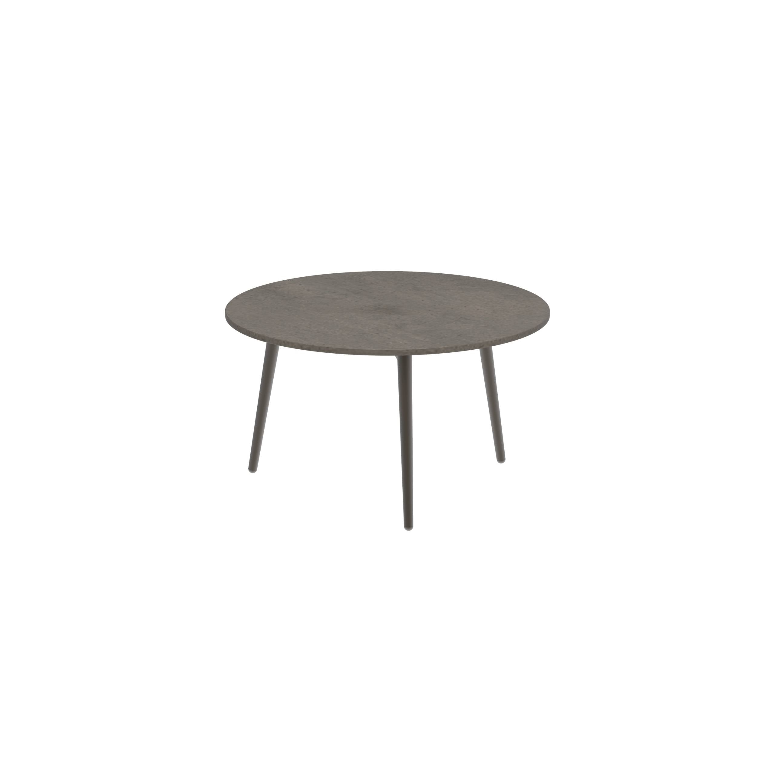 Styletto Side Table Ø60cm Brons Ceramic Top Terra Marrone