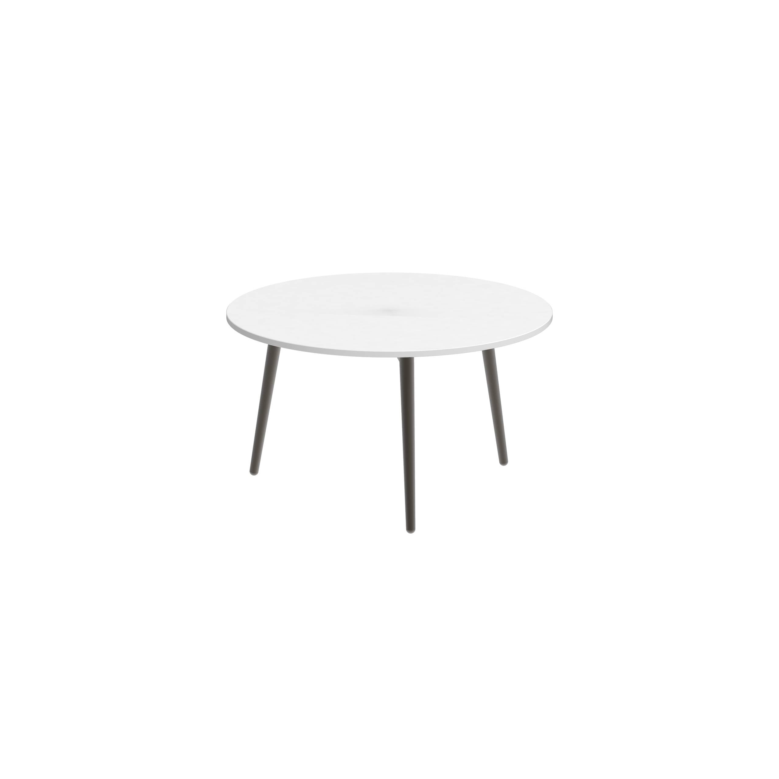 Styletto Side Table Ø60cm Brons Ceramic Top White