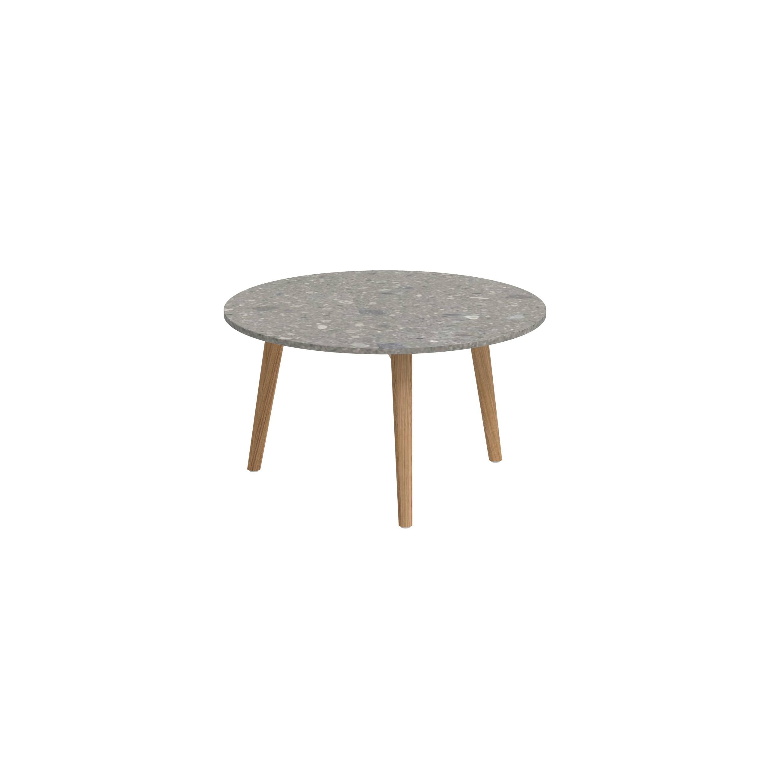 Styletto Side Table Ø60cm Teak Legs Ceramic Top Ceppo Dolomitica