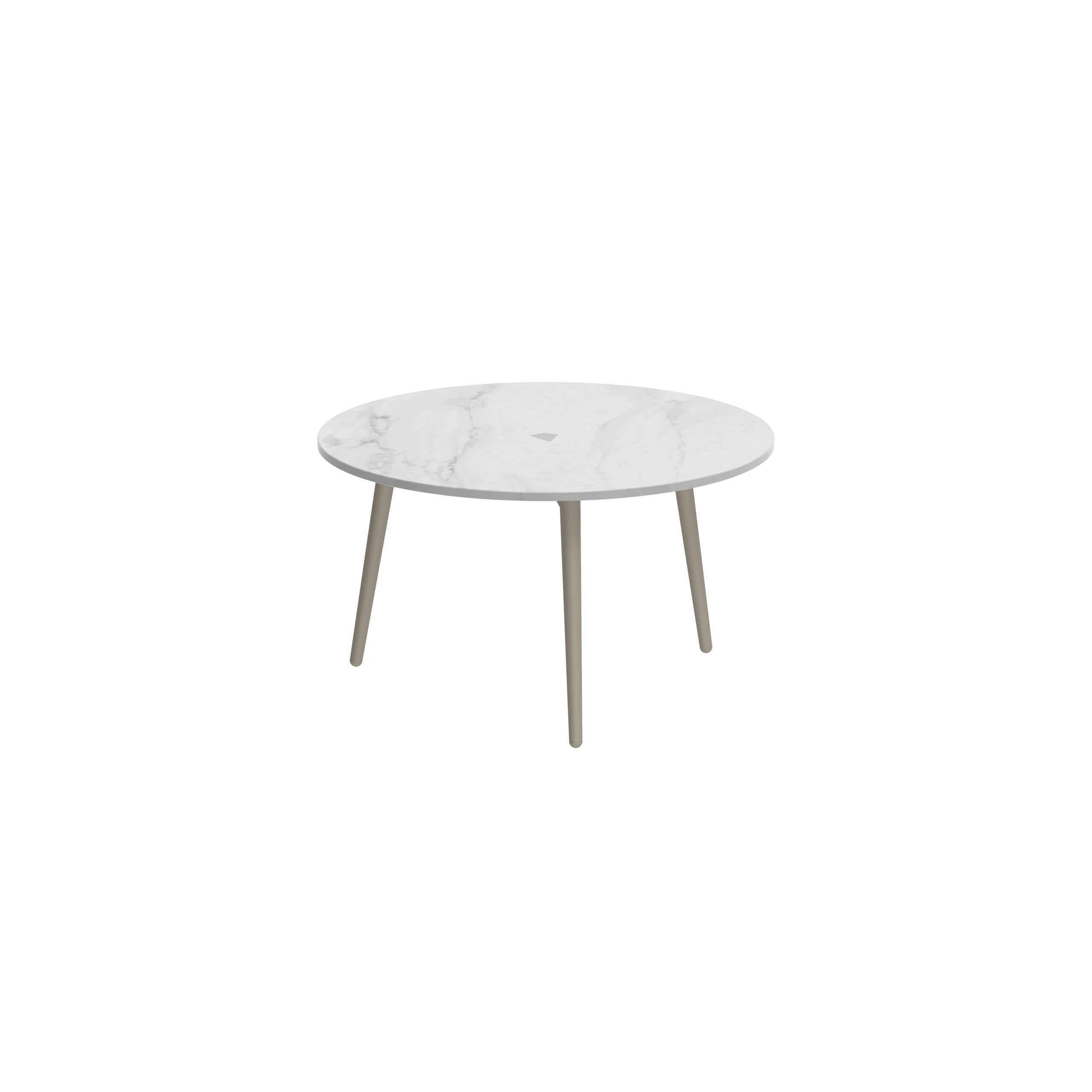 Styletto Side Table Ø60cm Sand Ceramic Top Bianco Statuario