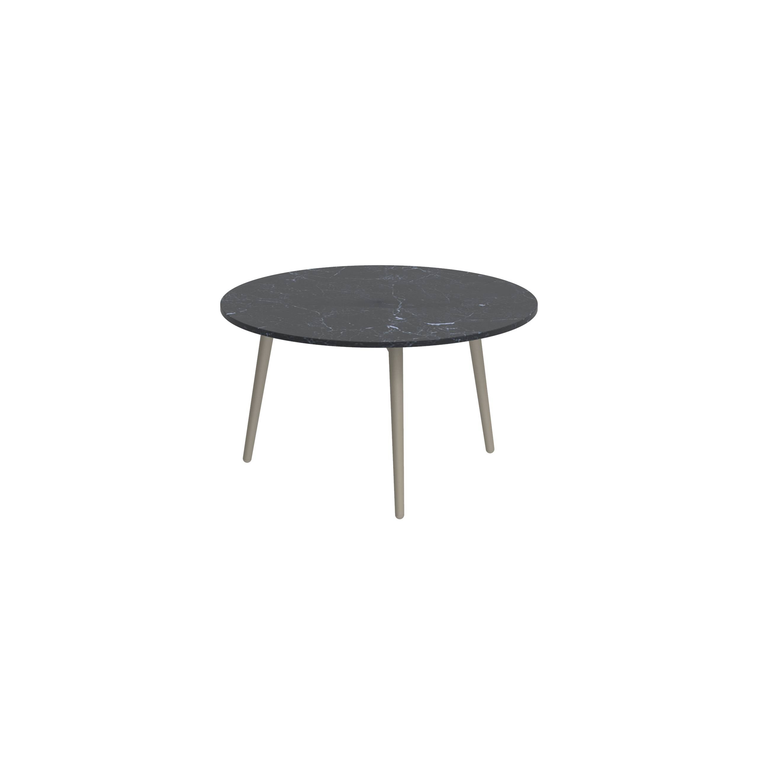 Styletto Side Table Ø60cm Sand Ceramic Top Nero Marquina