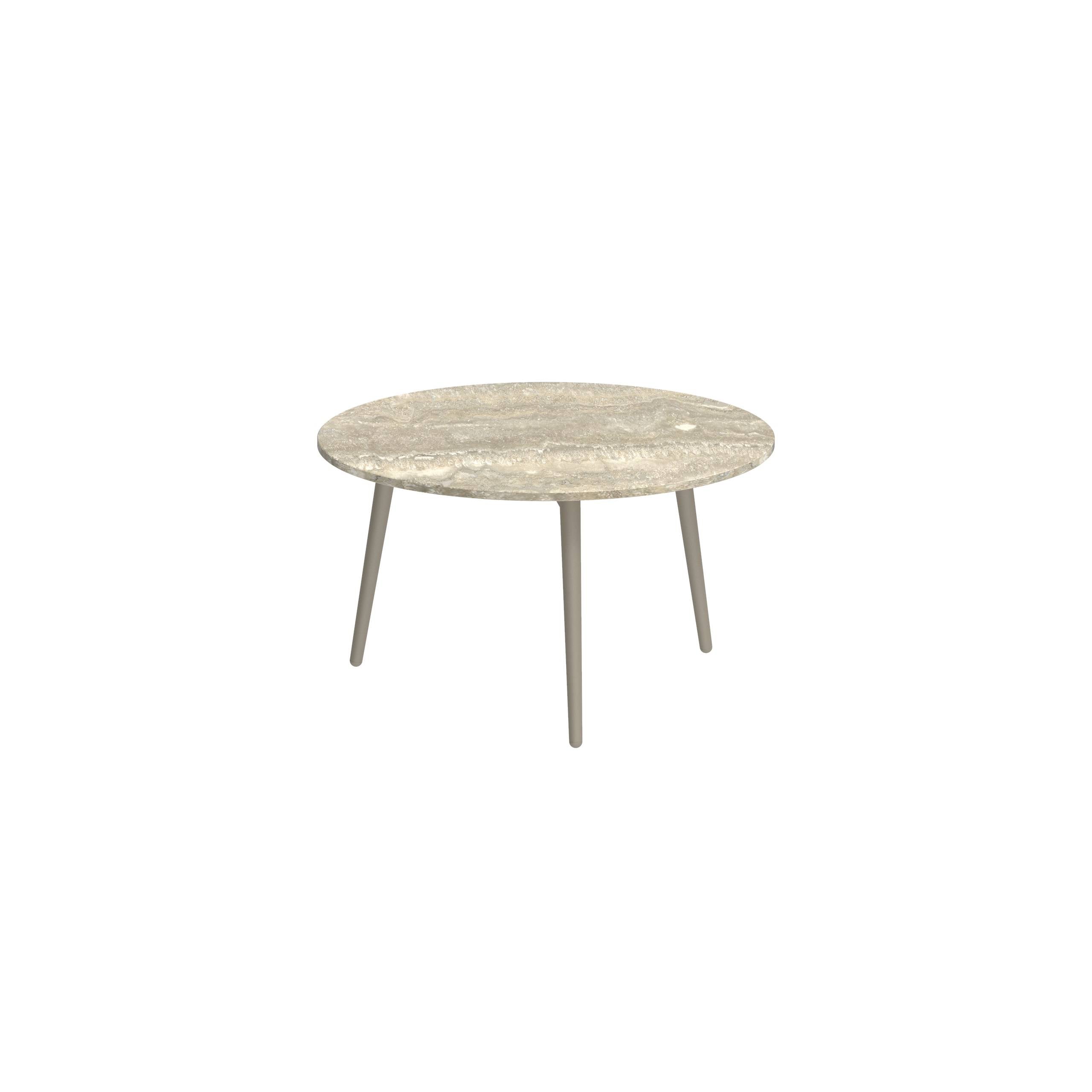 Styletto Side Table Ø60cm Sand Ceramic Top Travertino