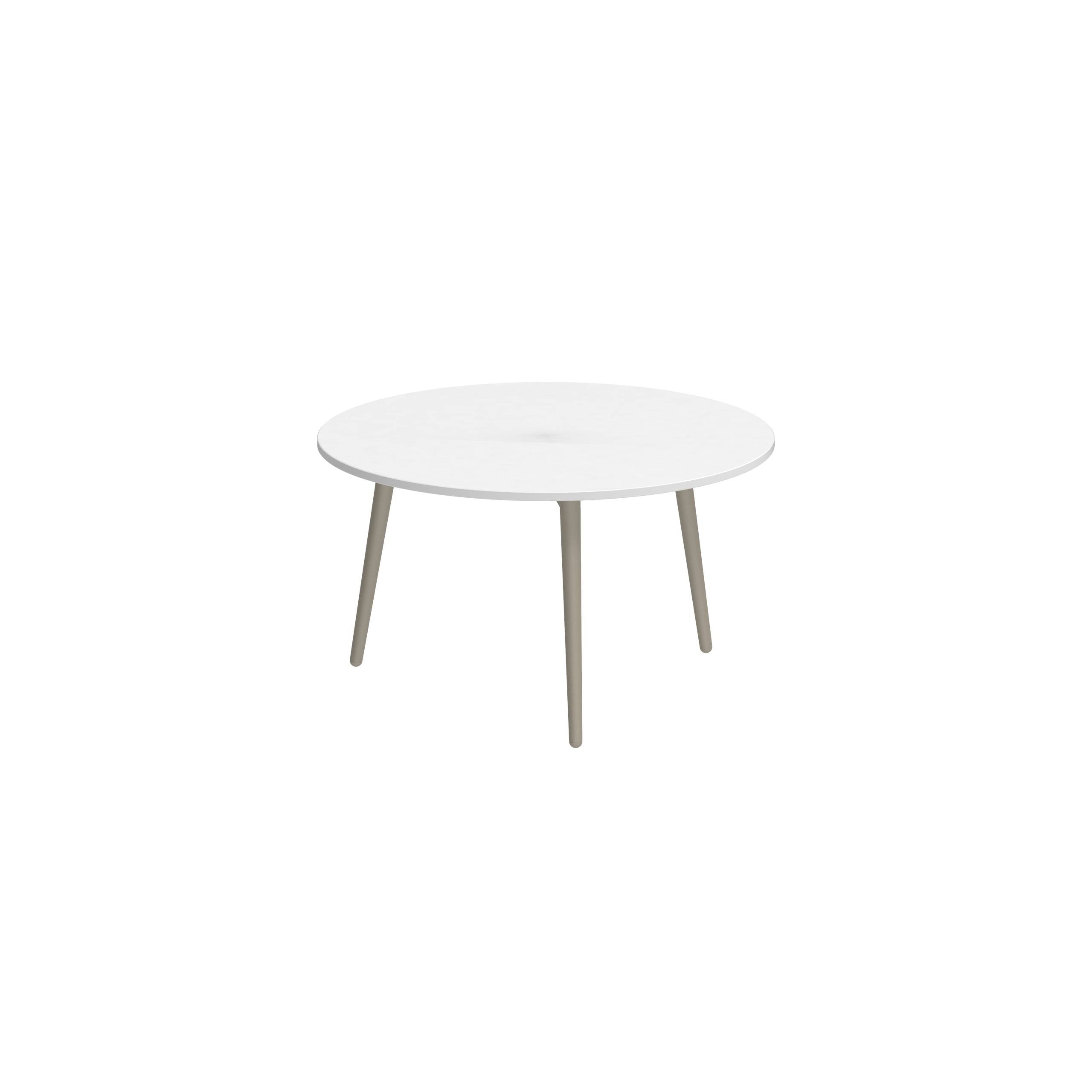 Styletto Side Table Ø60cm Sand Ceramic Top White