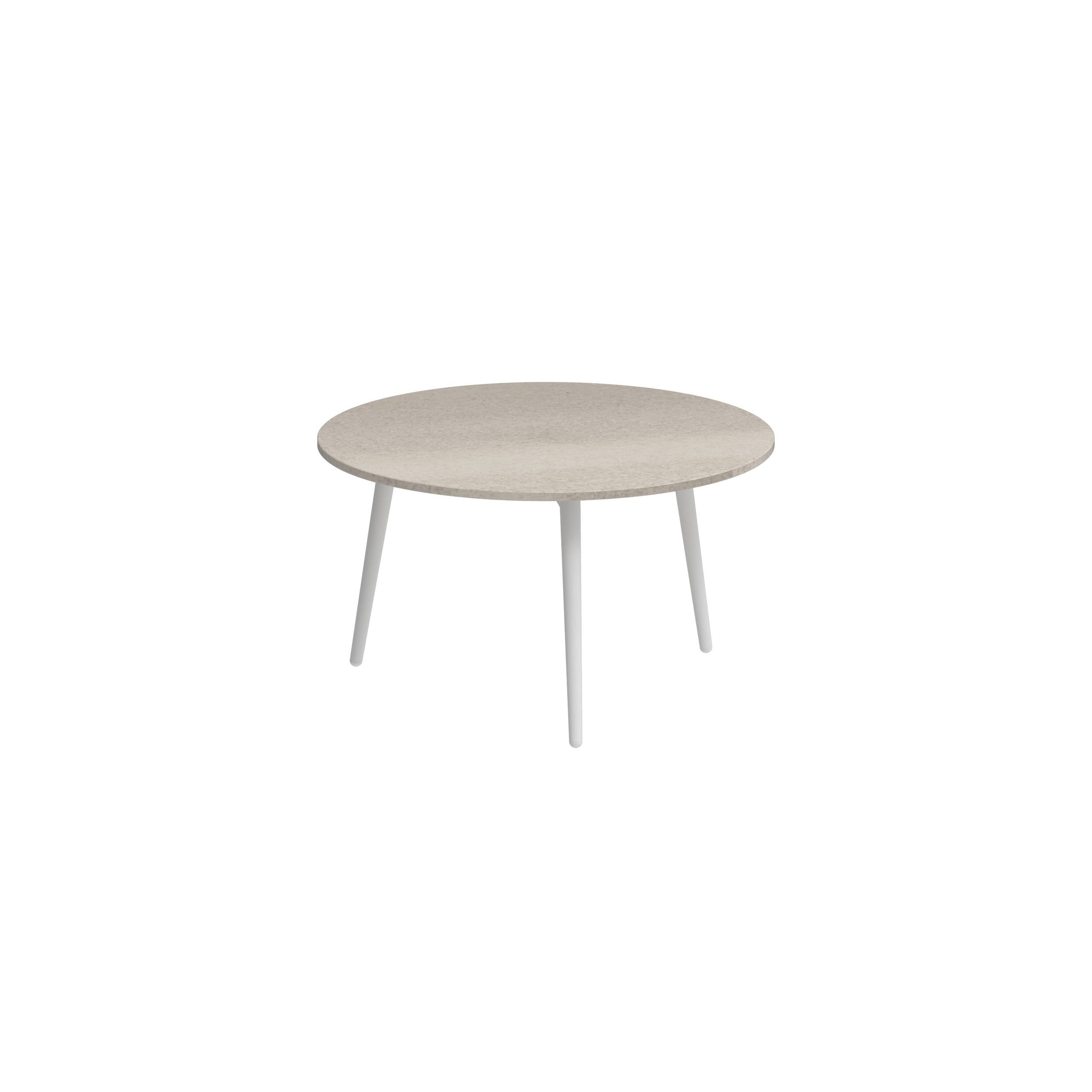 Styletto Side Table Ø60cm White Ceramic Top Taupe Grey