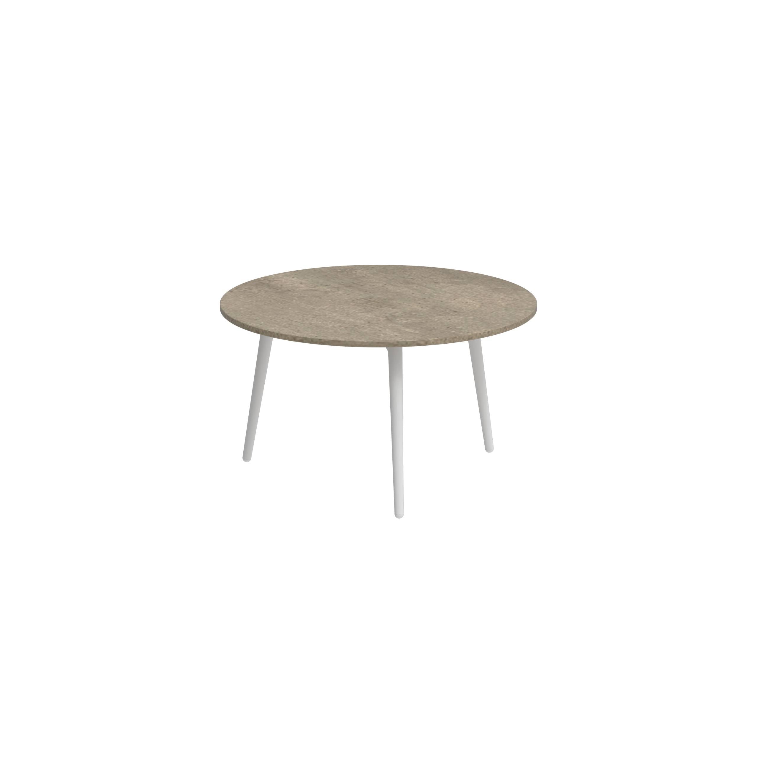 Styletto Side Table Ø60cm White Ceramic Top Terra Sabbia