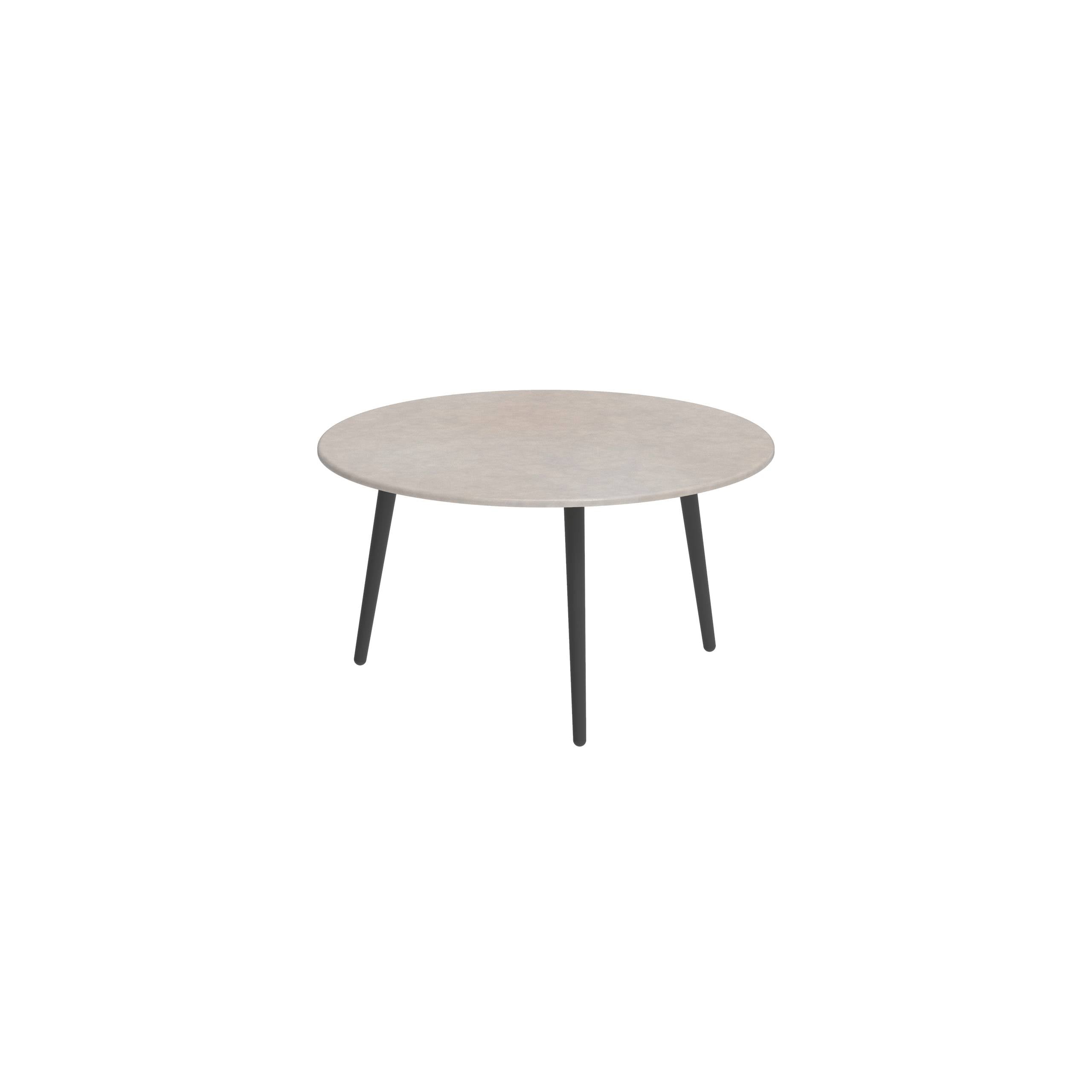 Styletto Side Table Ø60cm Anthracite Lavastone Pearl