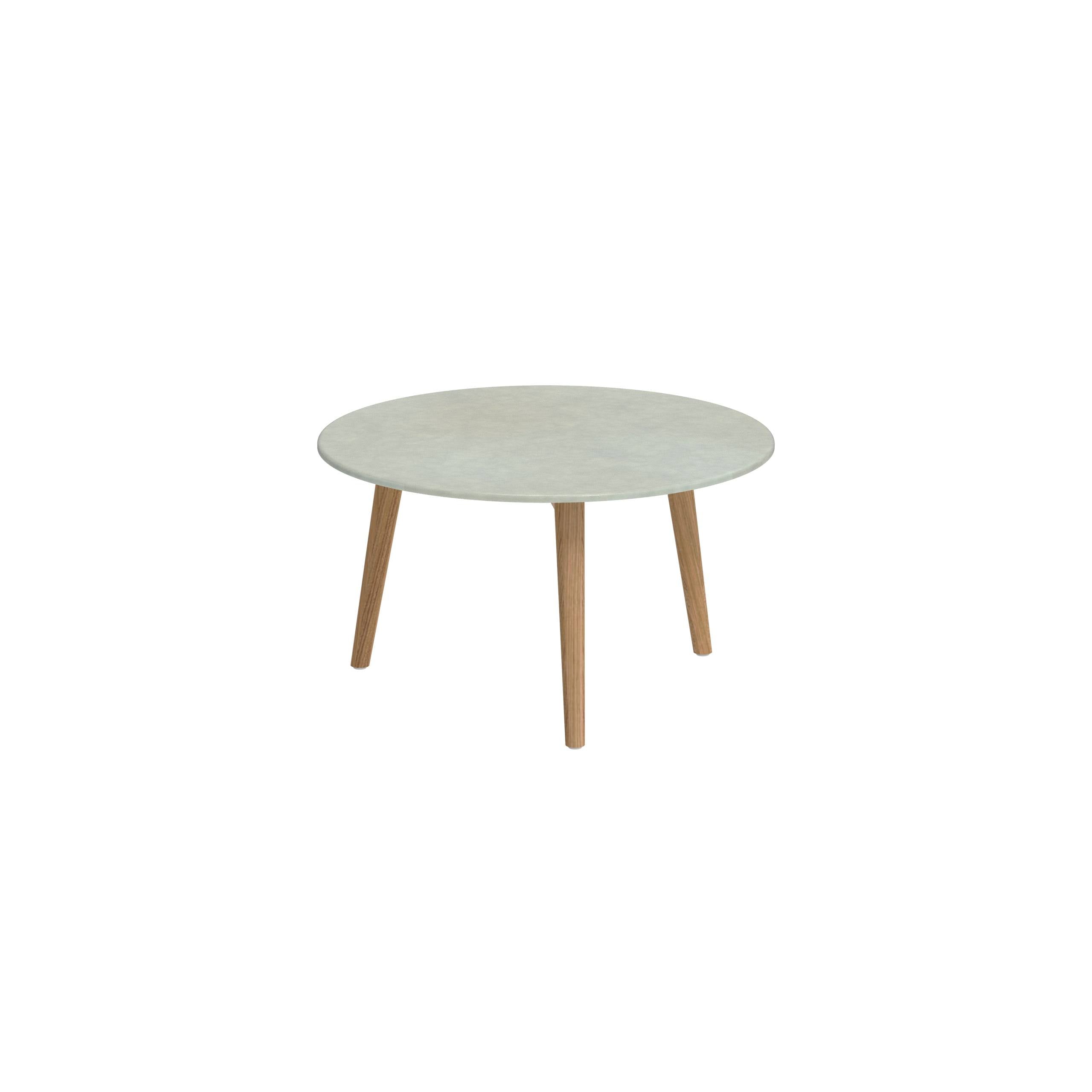 Styletto Side Table Ø60cm Teak Legs Lavastone Top Jade