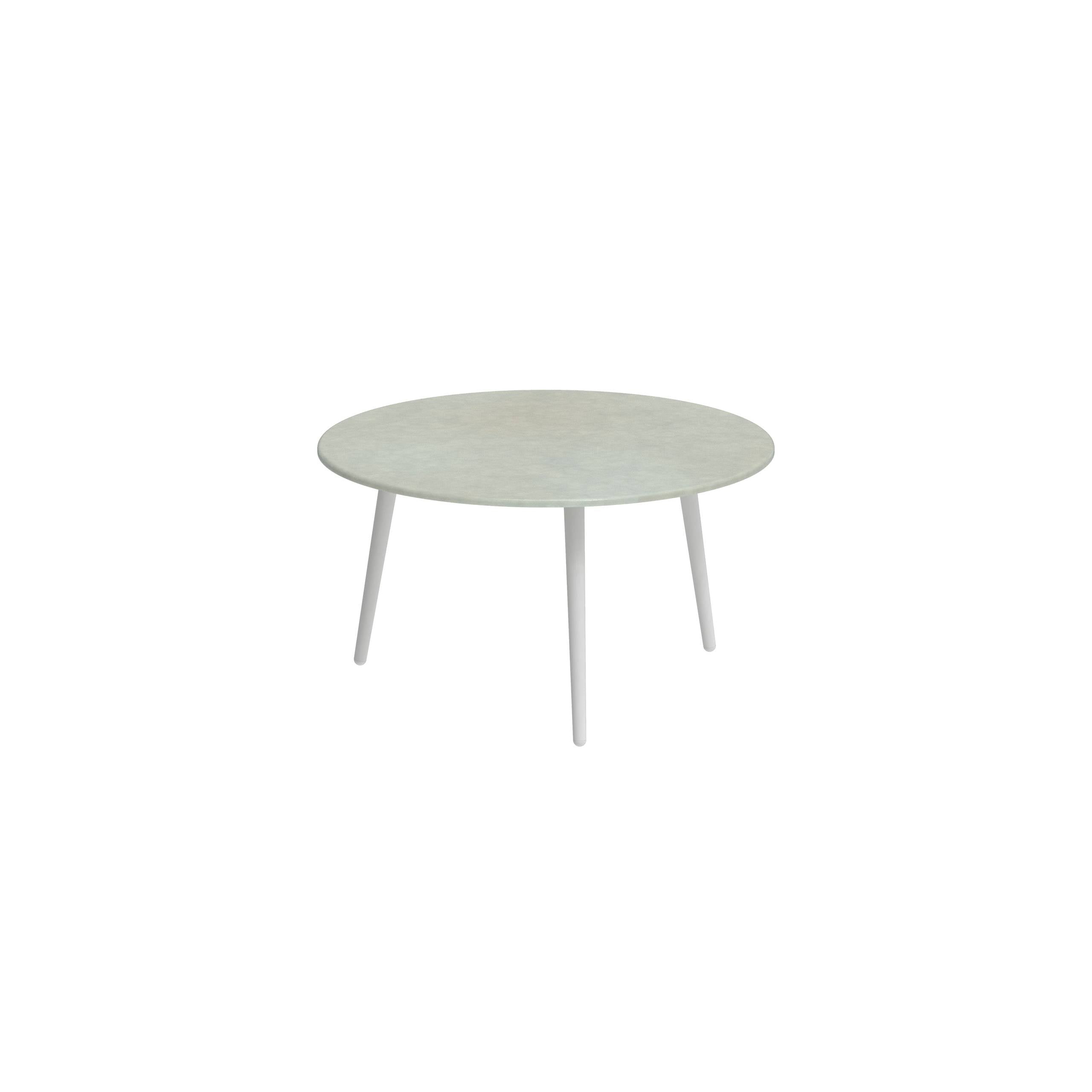 Styletto Side Table Ø60cm White Lavastone Jade