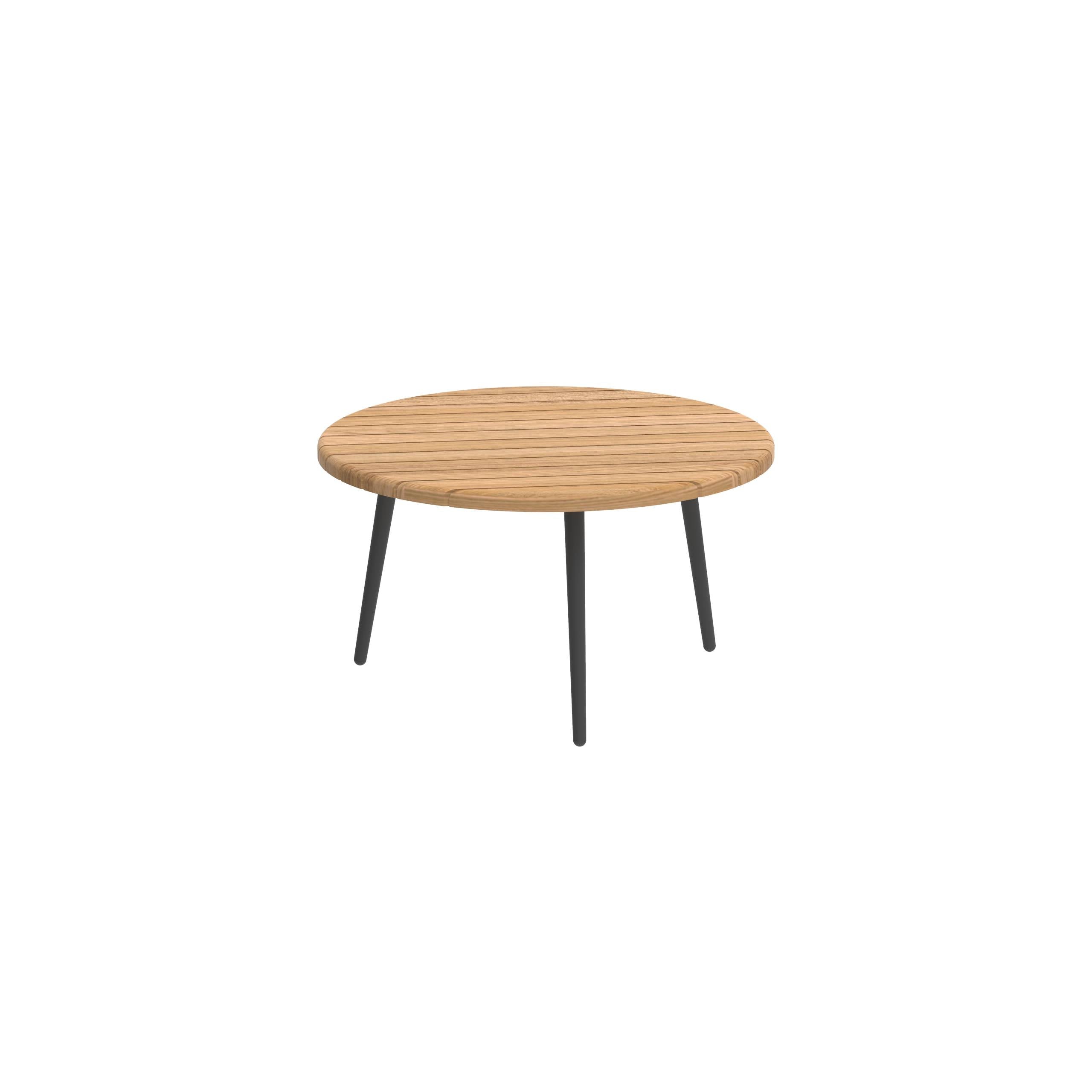 Styletto Side Table Ø60cm Anthracite Teak Top