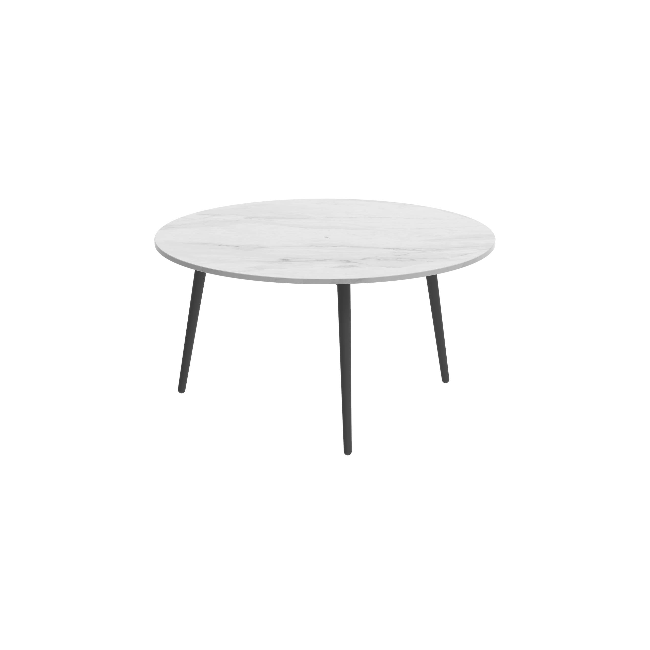 Styletto Side Table Ø75cm Anthracite Ceramic Top Bianco Statuario