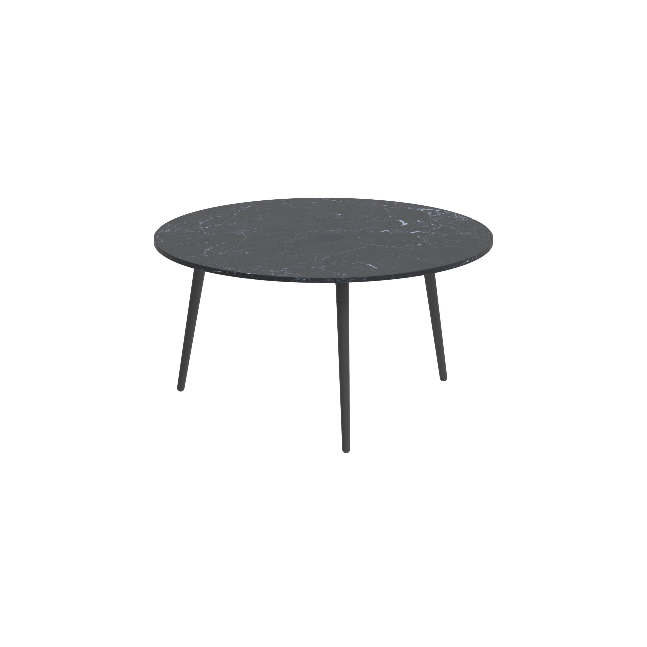 Styletto Side Table Ø75cm Anthracite Ceramic Top Nero Marquina