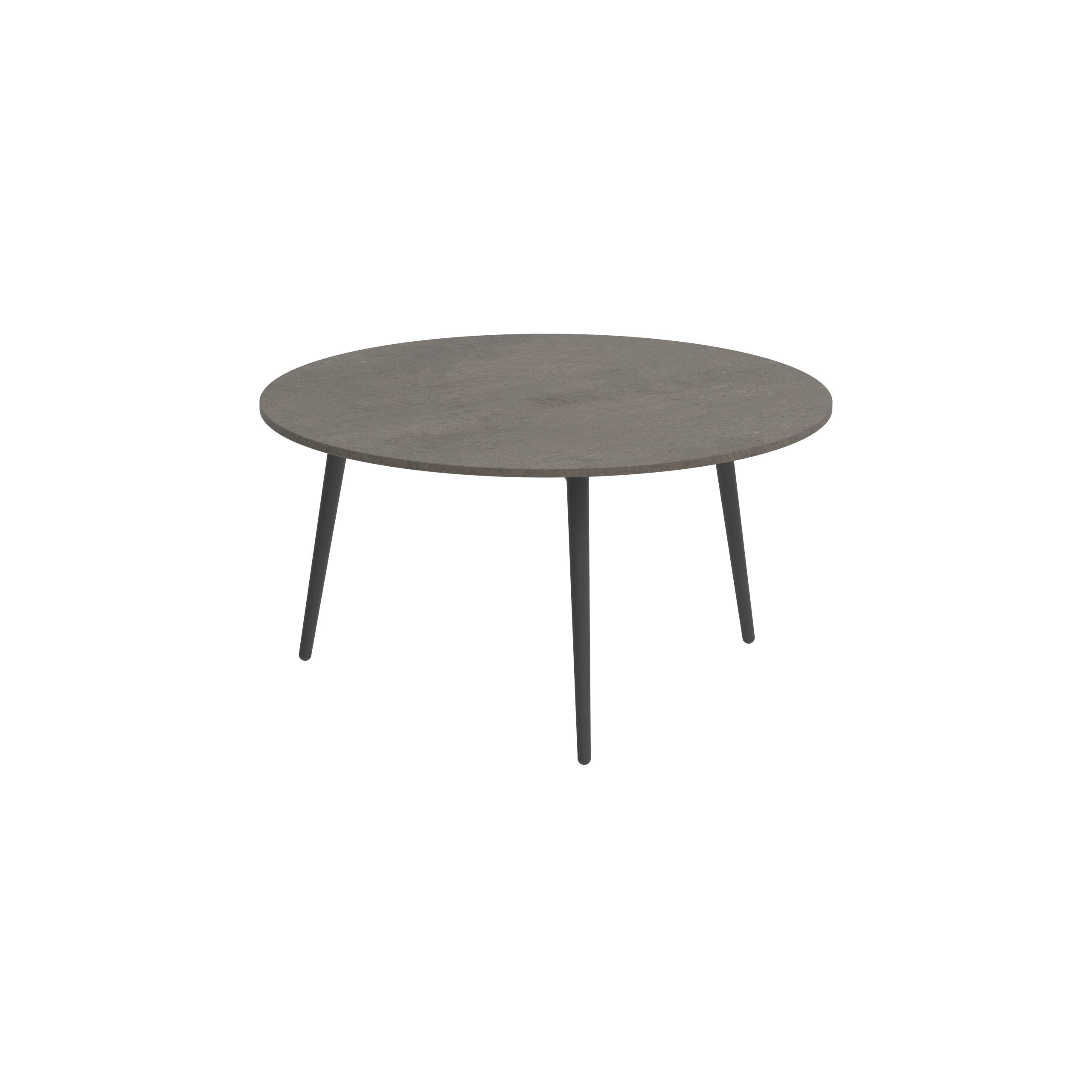 Styletto Side Table Ø75cm Anthracite Ceramic Top Terra Marrone