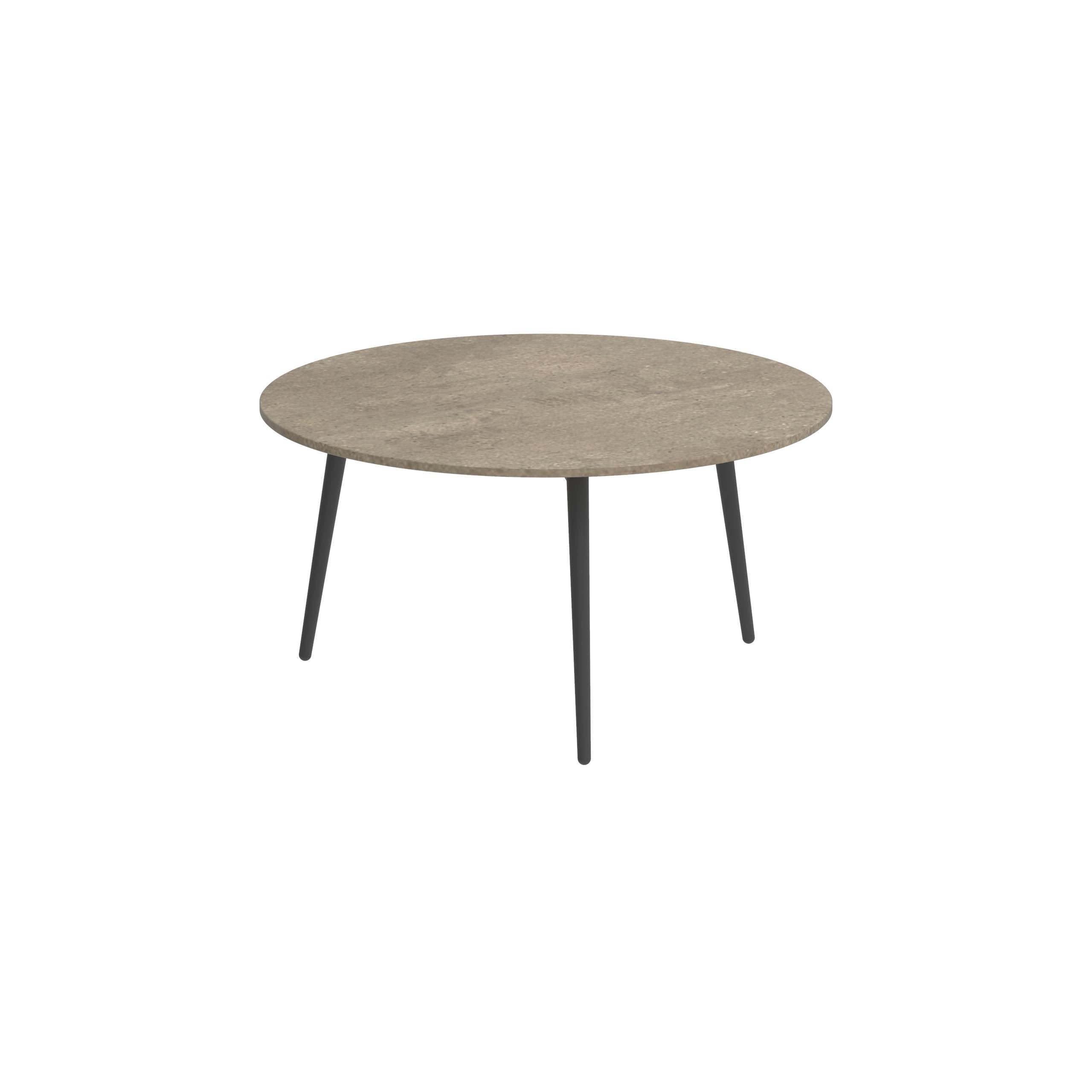 Styletto Side Table Ø75cm Anthracite Ceramic Top Terra Sabbia