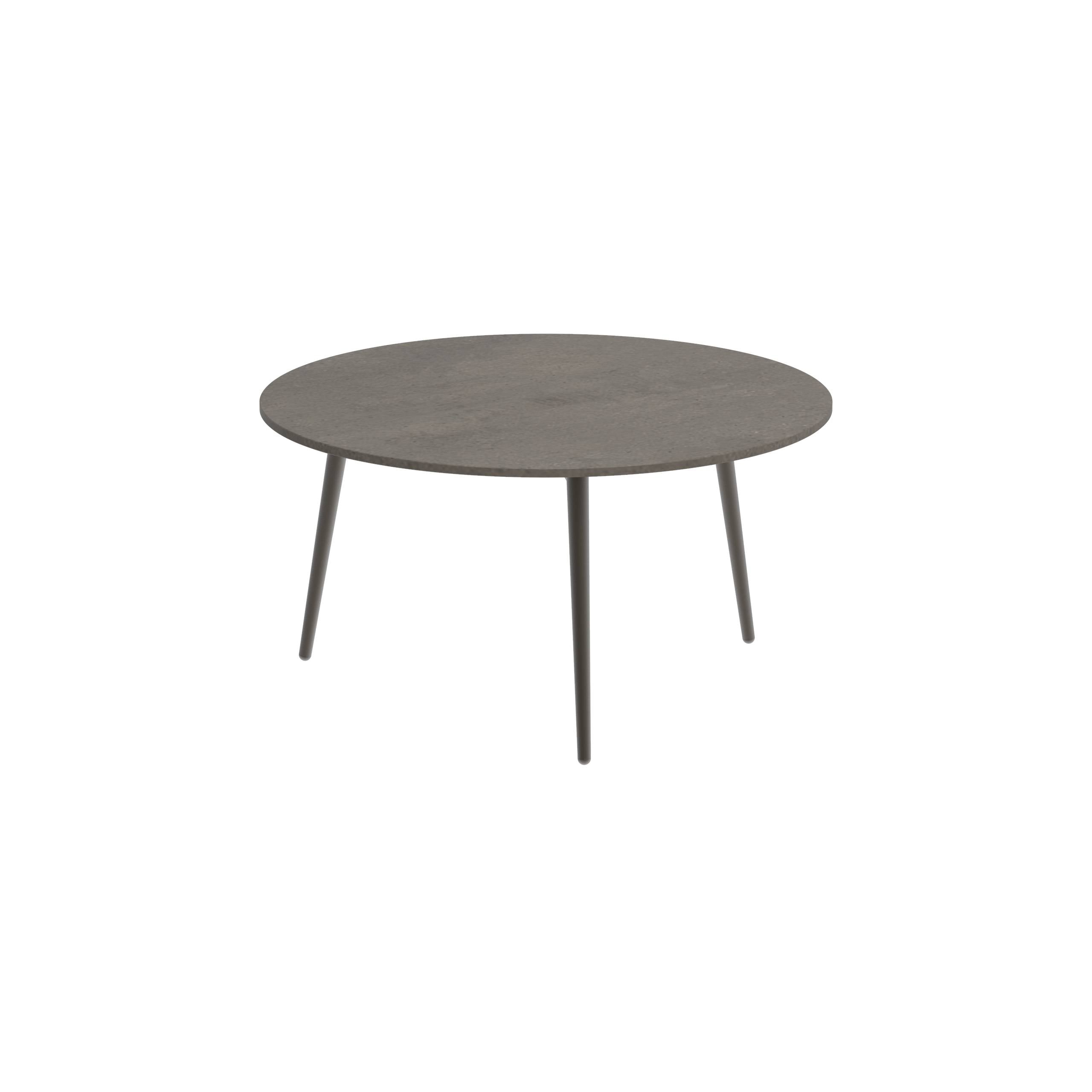 Styletto Side Table Ø75cm Bronze Ceramic Top Terra Marrone