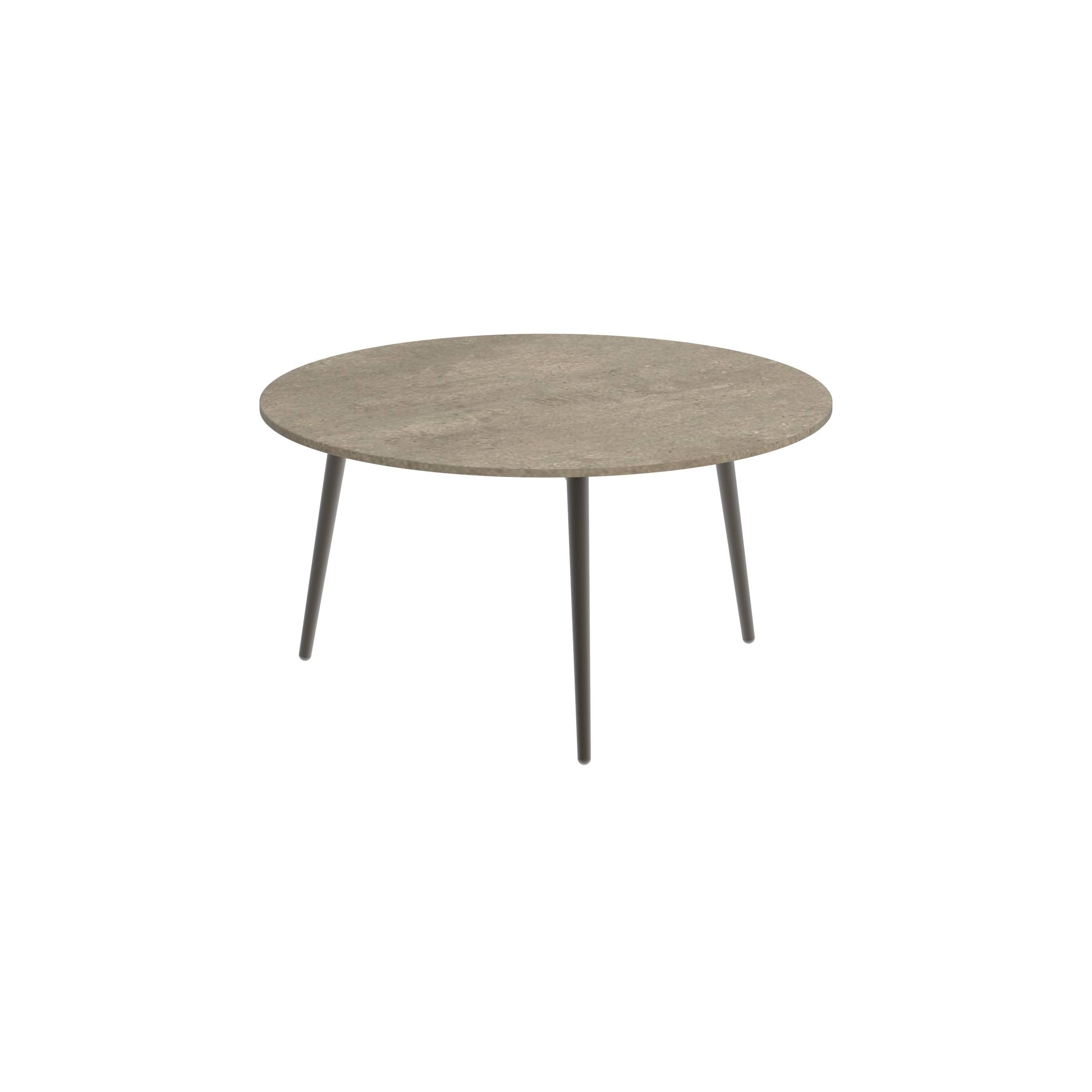 Styletto Side Table Ø75cm Bronze Ceramic Top Terra Sabbia