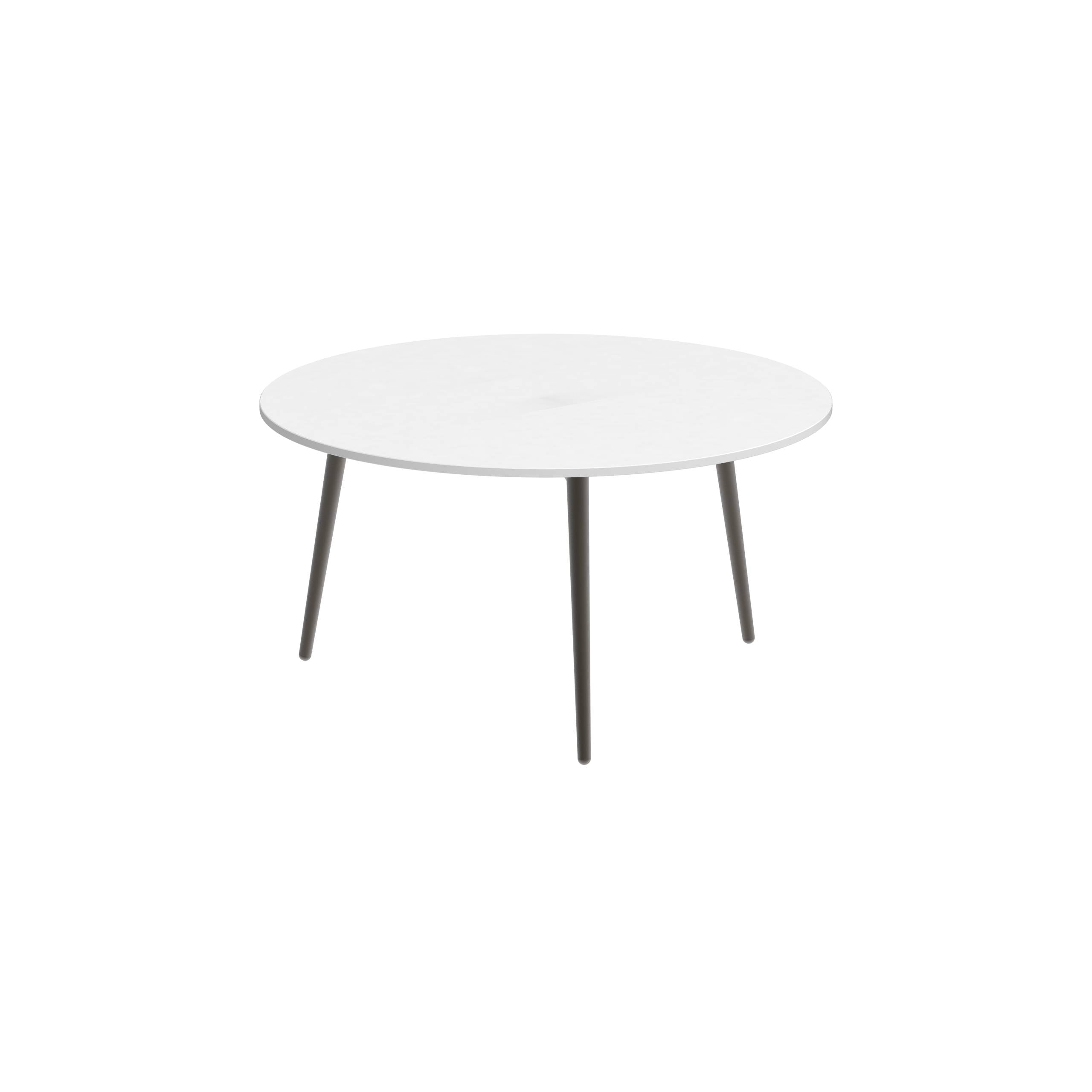 Styletto Side Table Ø75cm Bronze Ceramic Top White