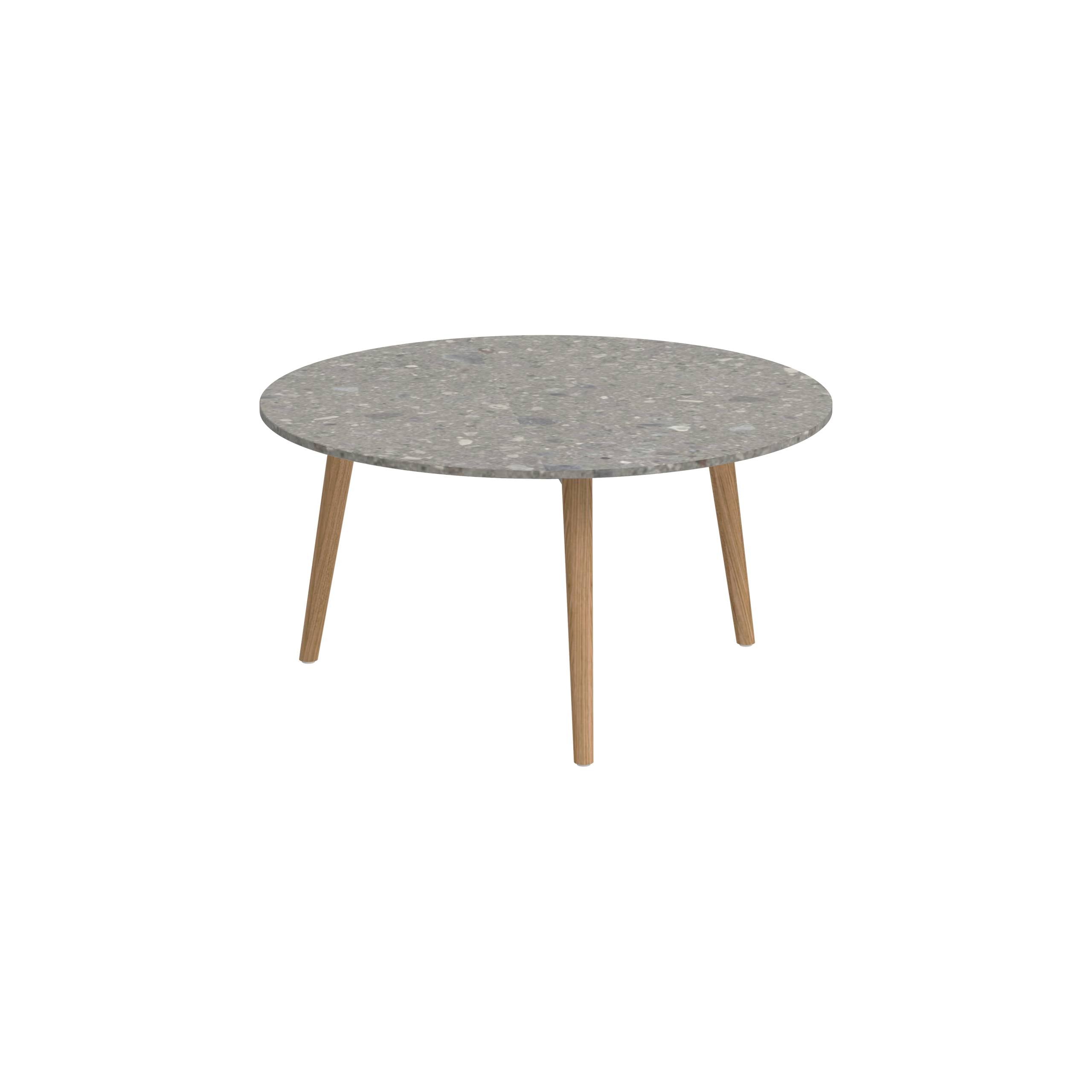 Styletto Side Table Ø75cm Teak Legs Ceramic Top Ceppo Dolomitica