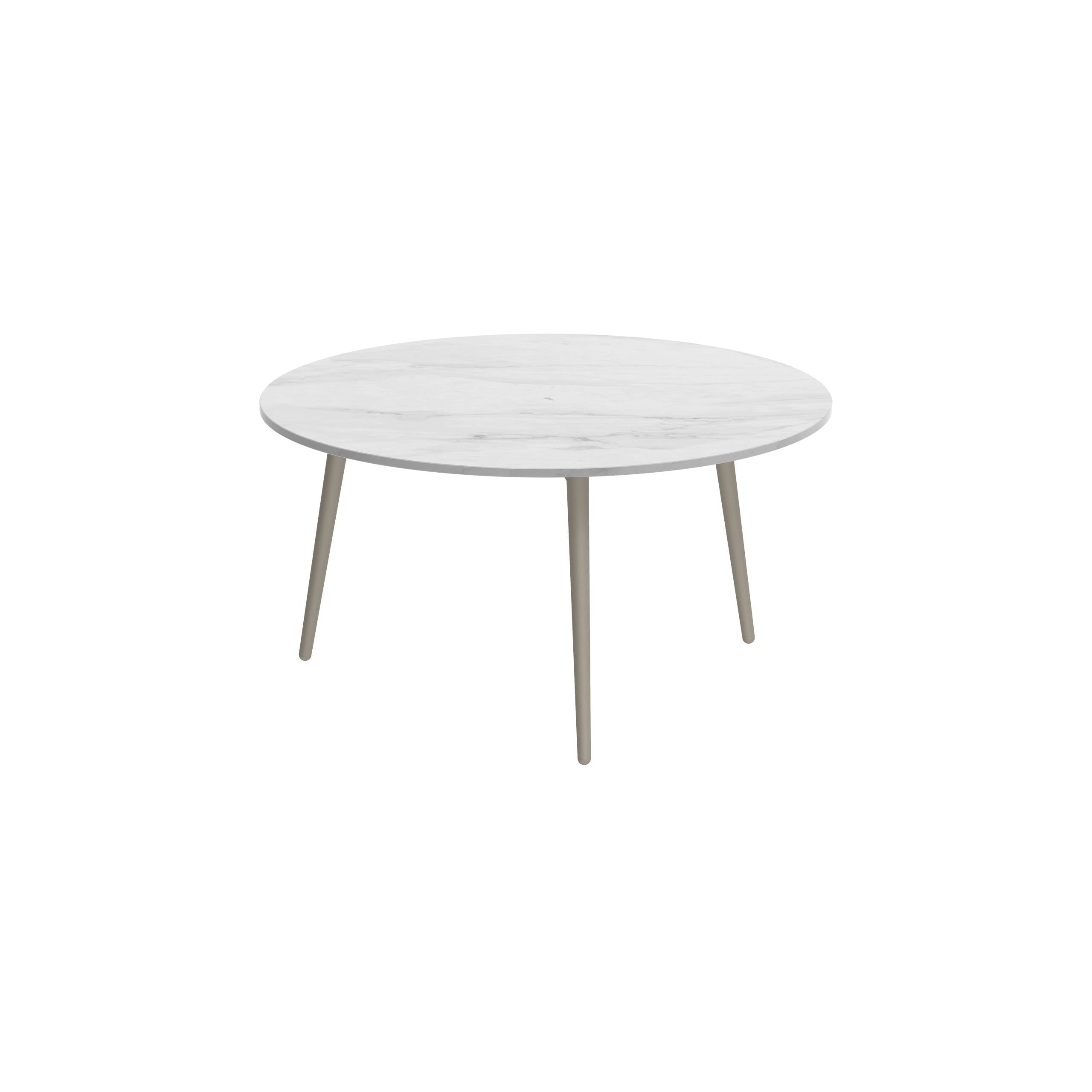 Styletto Side Table Ø75cm Sand Ceramic Top Bianco Statuario