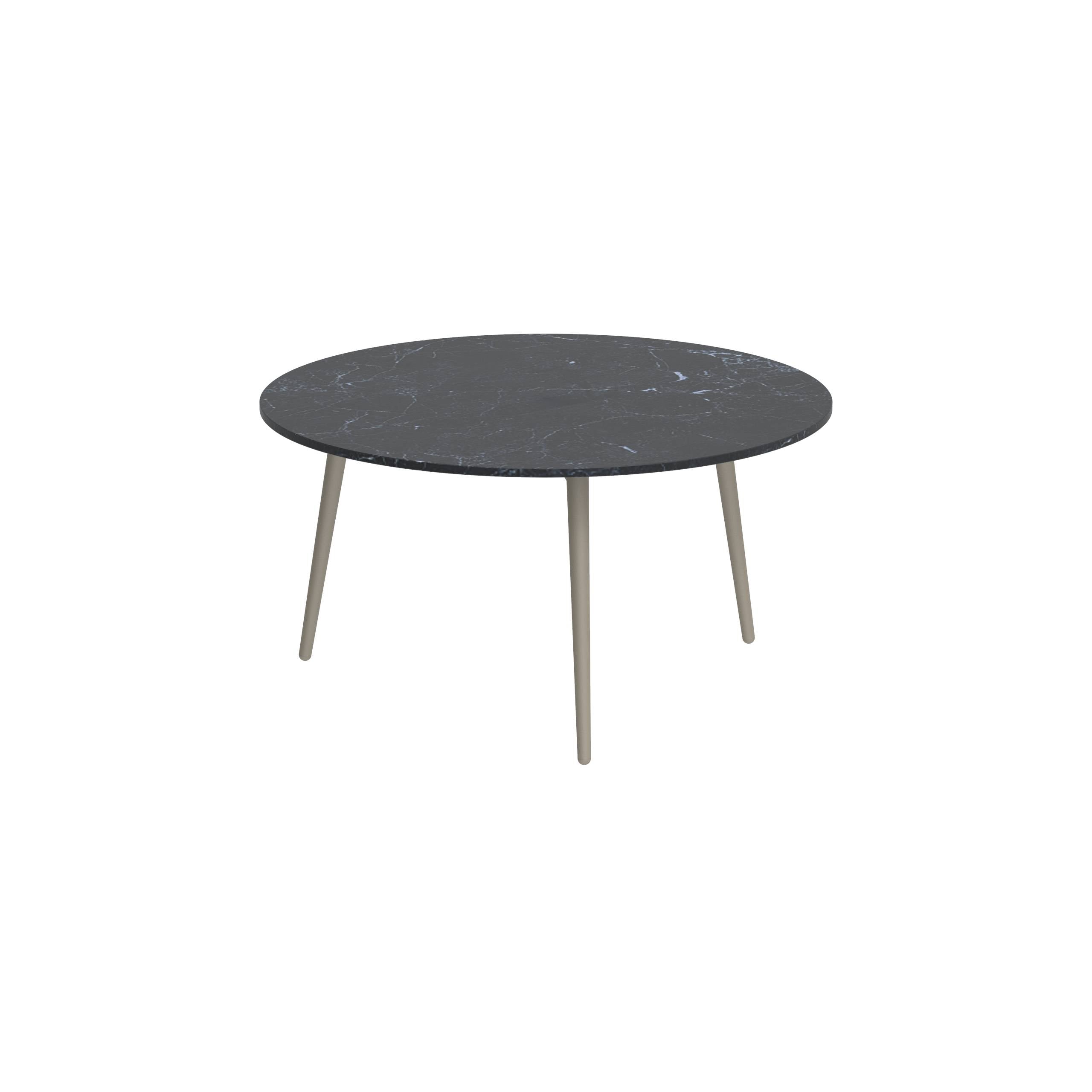 Styletto Side Table Ø75cm Sand Ceramic Top Nero Marquina