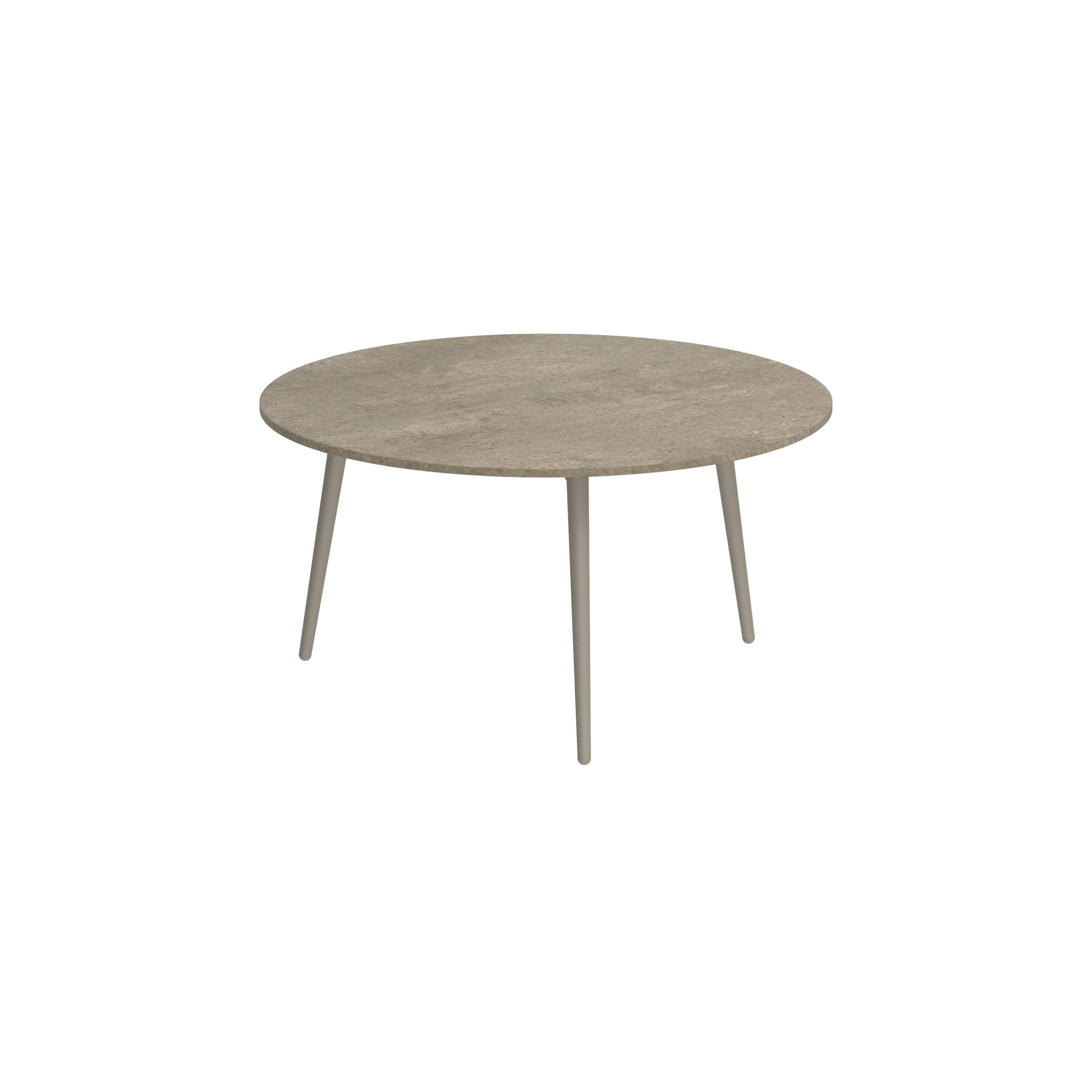 Styletto Side Table Ø75cm Sand Ceramic Top Terra Sabbia