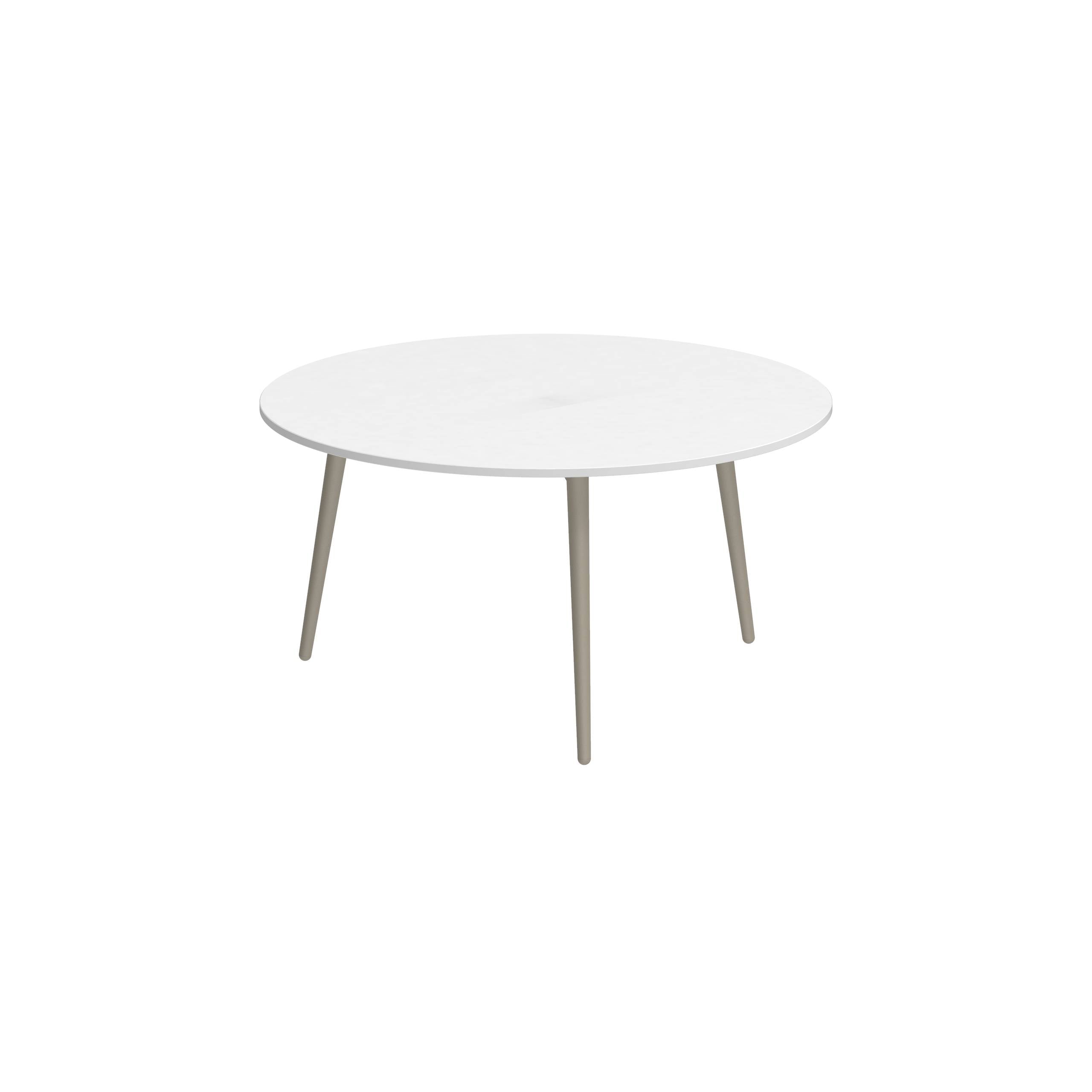 Styletto Side Table Ø75cm Sand Ceramic Top White