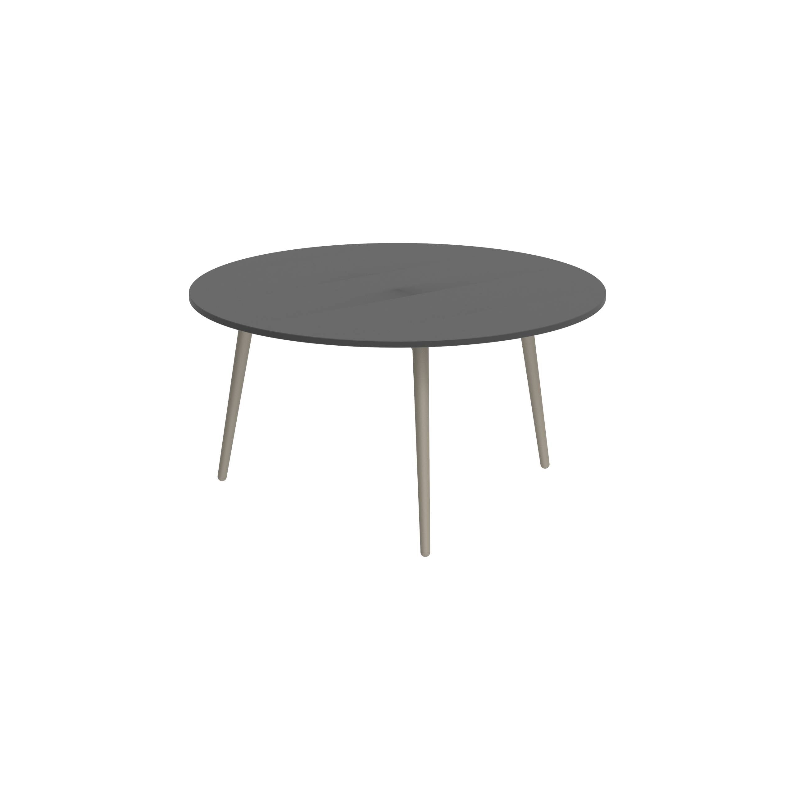 Styletto Side Table Ø75cm Sand Ceramic Top Black