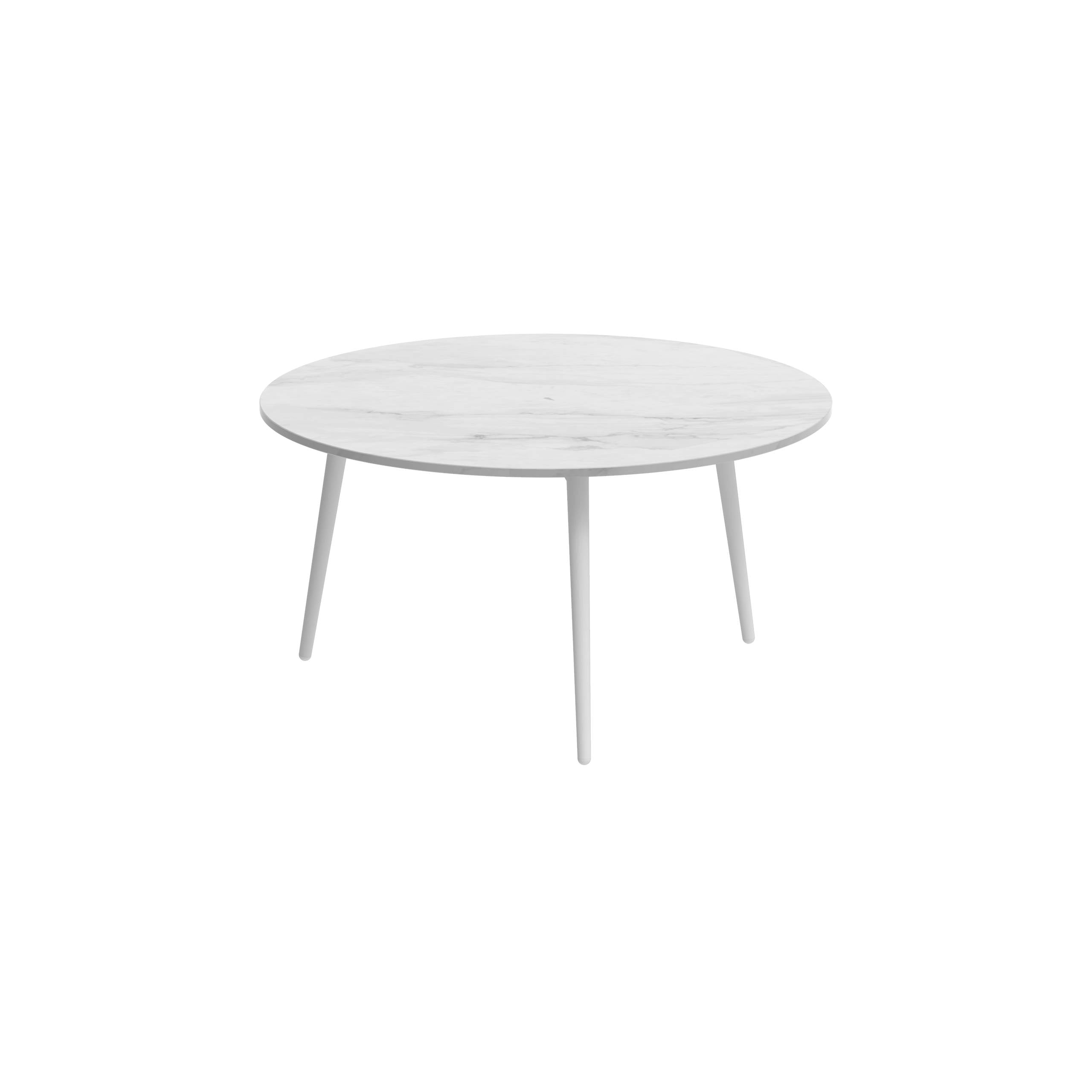 Styletto Side Table Ø75cm White Ceramic Top Bianco Statuario