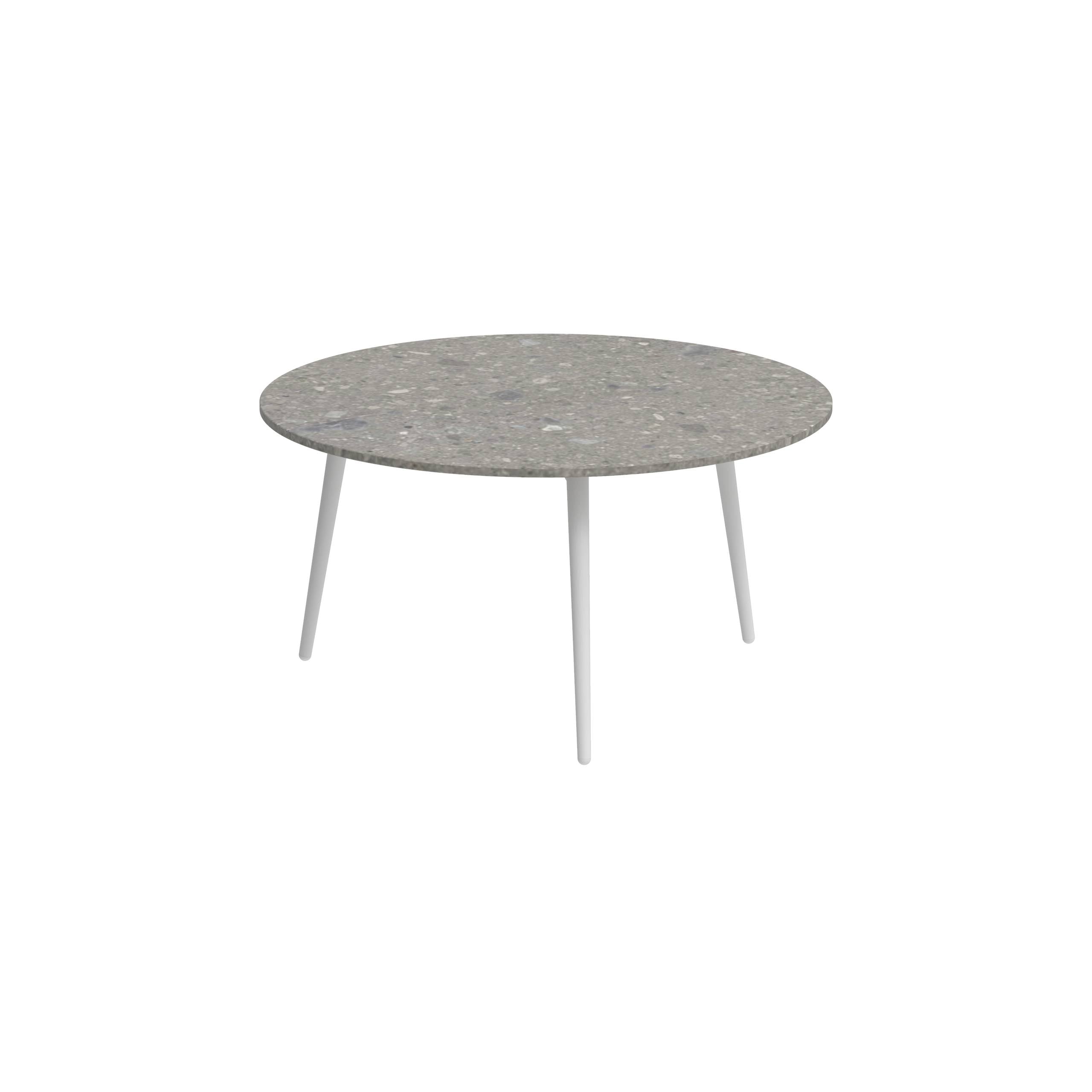 Styletto Side Table Ø75cm White Ceramic Top Ceppo Dolomitica