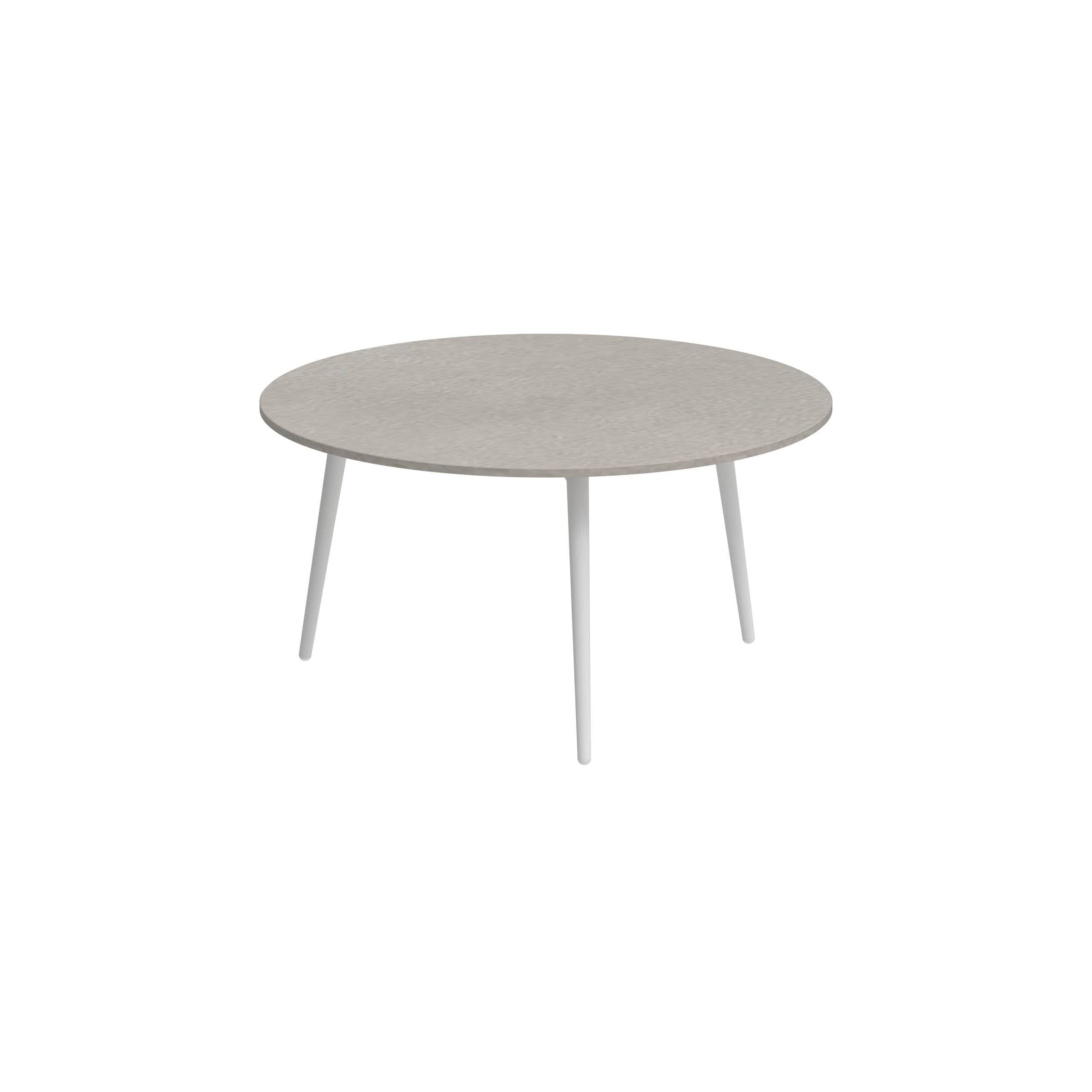 Styletto Side Table Ø75cm White Ceramic Top Cemento Luminoso