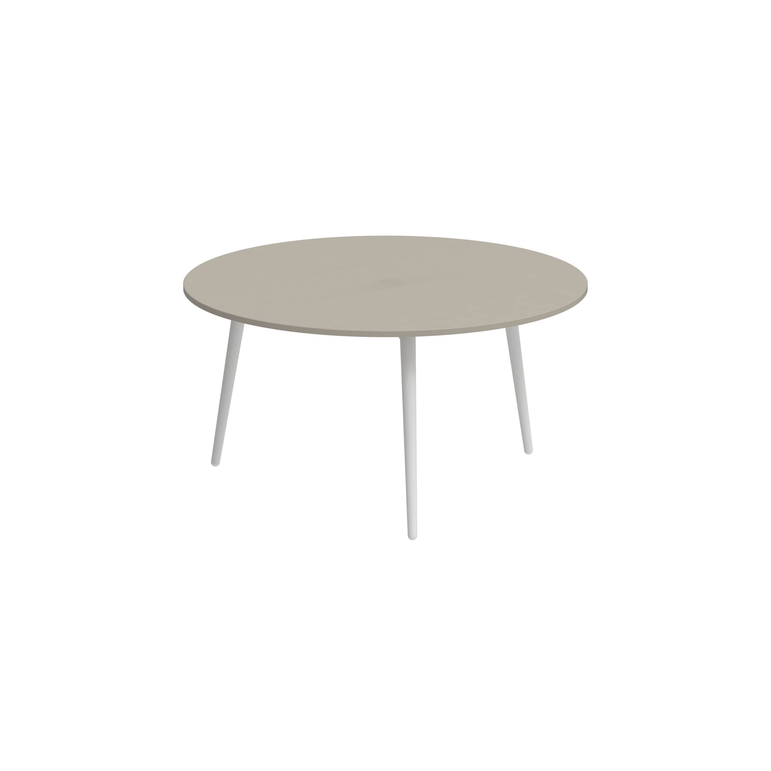 Styletto Side Table Ø75cm White Ceramic Top Pearl Grey