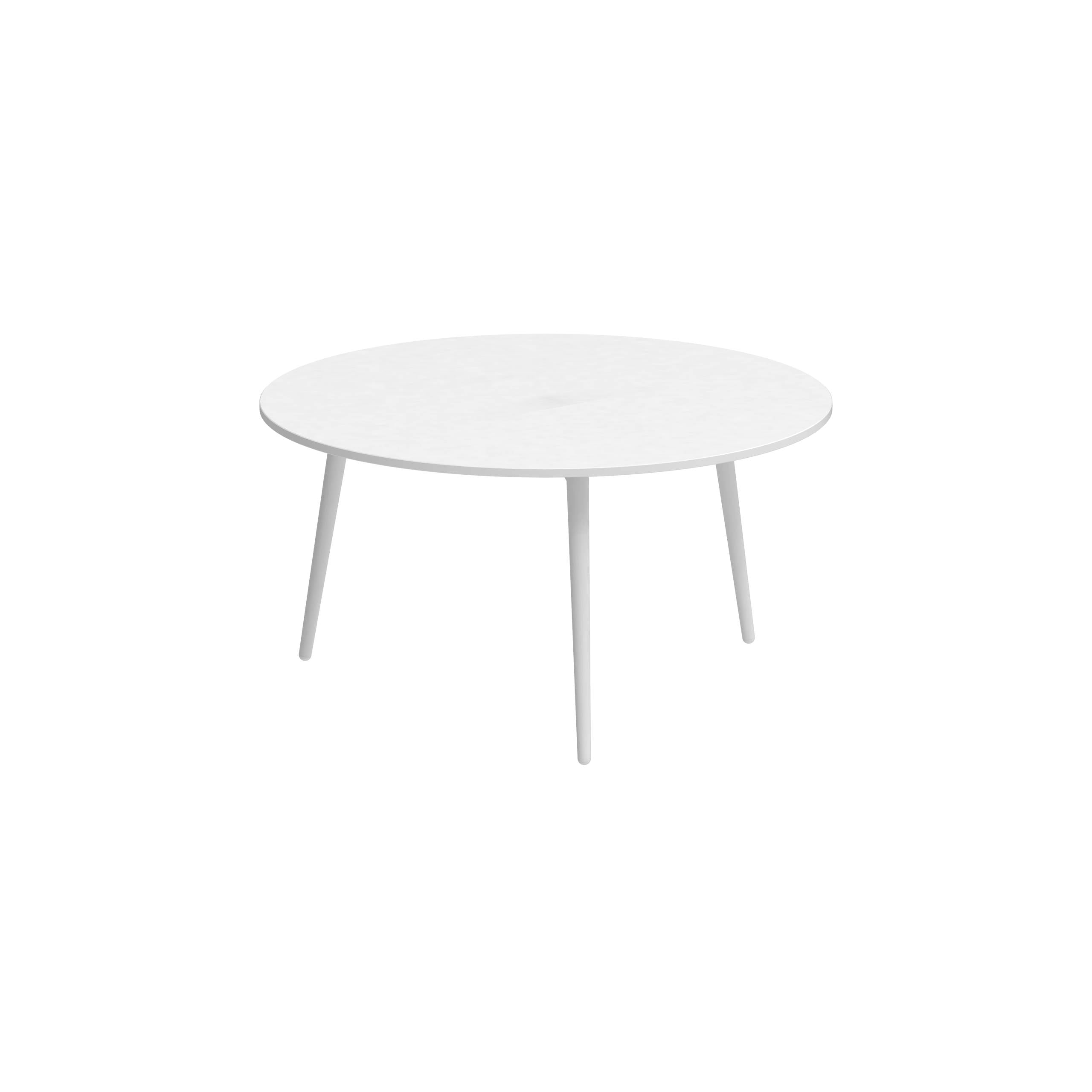 Styletto Side Table Ø75cm White Ceramic Top White