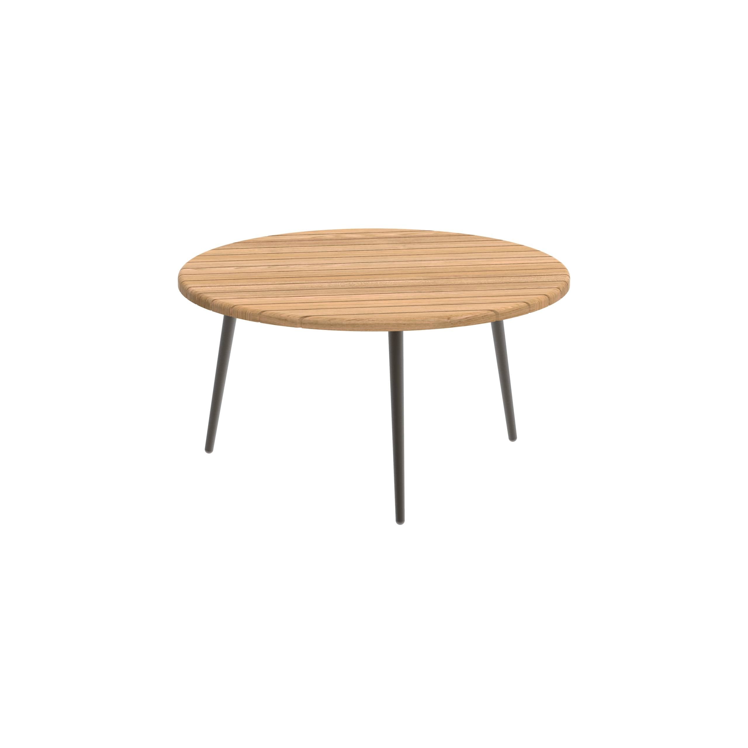 Styletto Side Table Ø75cm Bronze Teak Top