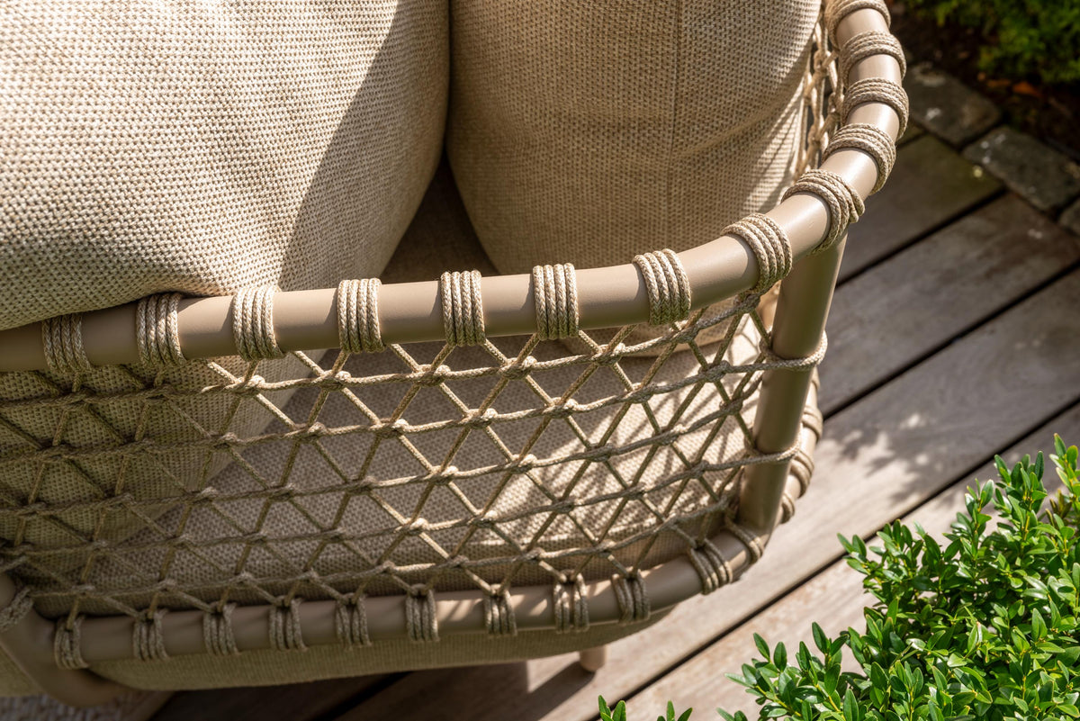 4 Seasons Outdoor Sardinia 6 Seat with Donato 160cm Round Ceramic Low Dining Table & Lazy Susan