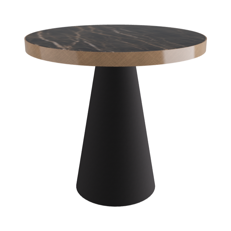 Diameter 79 x Height 75 cm_Glossy Portoro_Black Embossed_Brushed Bronze