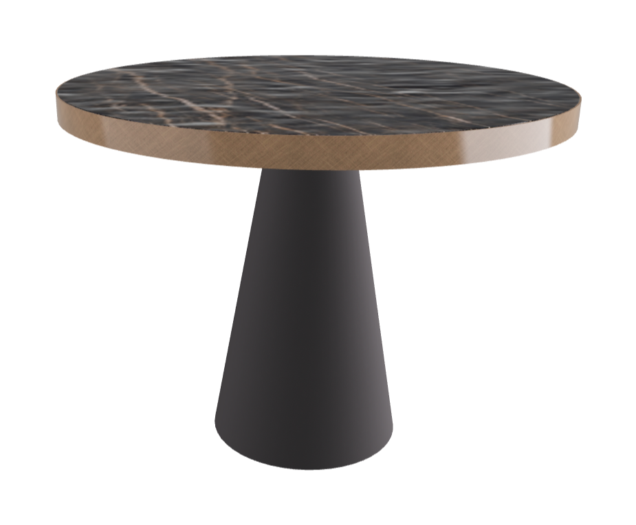 Diameter 99 x Height 75 cm_Matt Portoro_Graphite Embossed_Brushed Bronze