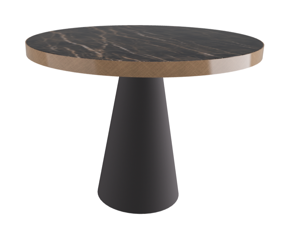 Diameter 99 x Height 75 cm_Glossy Portoro_Graphite Embossed_Brushed Bronze