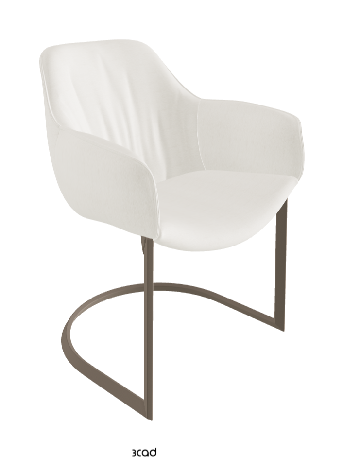 Scarlett Cantilever Dining Armchair_Titanium Embossed_Fabric_B240