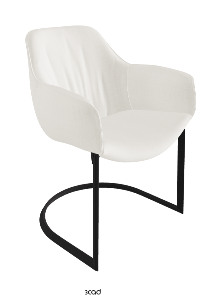 Scarlett Cantilever Dining Armchair_Black Embossed_Fabric_B240
