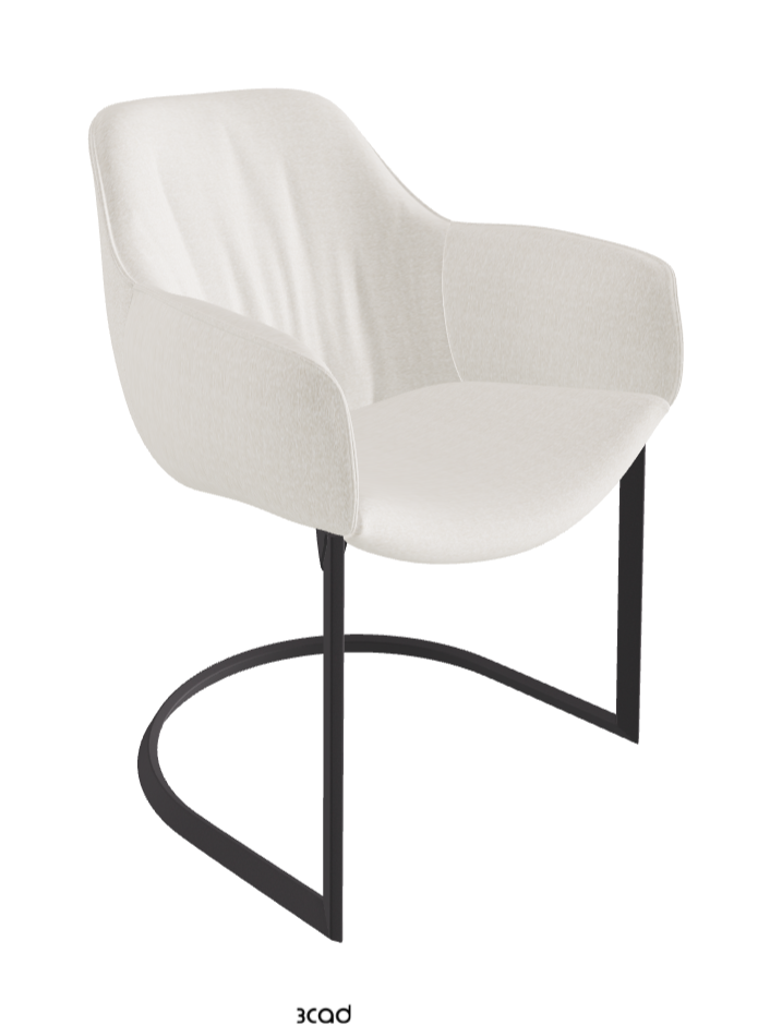 Scarlett Cantilever Dining Armchair_Graphite Embossed_Fabric_B241