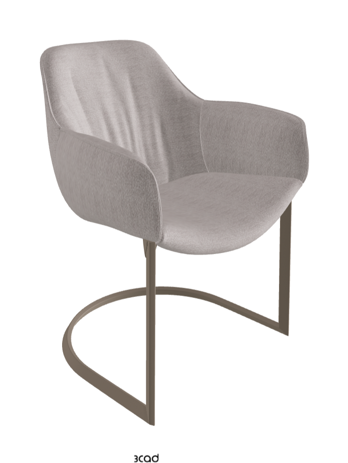 Scarlett Cantilever Dining Armchair_Titanium Embossed_Fabric_B243