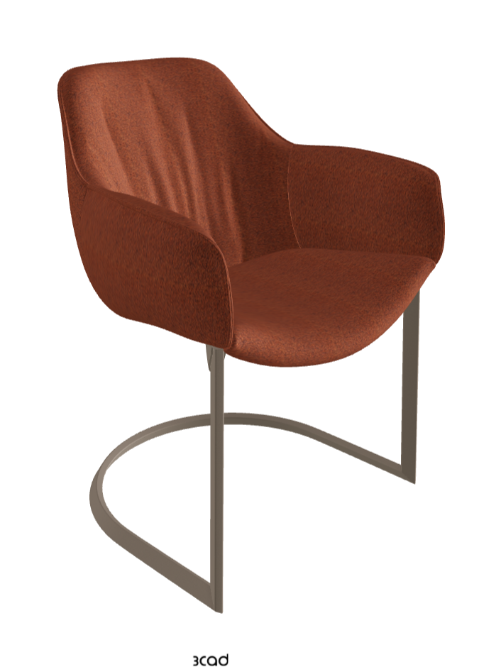 Scarlett Cantilever Dining Armchair_Titanium Embossed_Fabric_B248