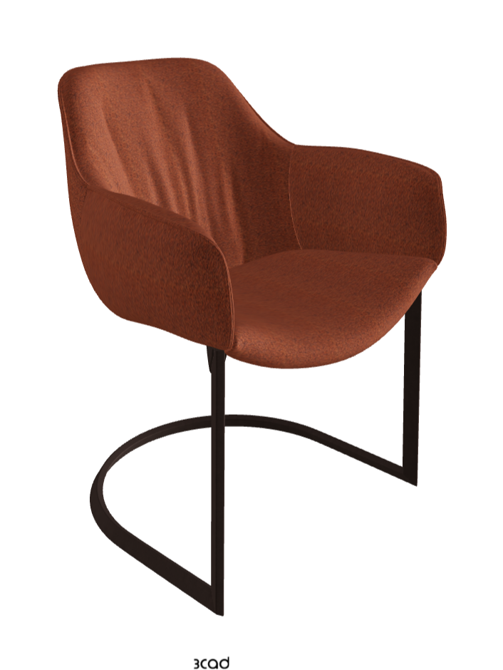 Scarlett Cantilever Dining Armchair_Bronze Embossed_Fabric_B248