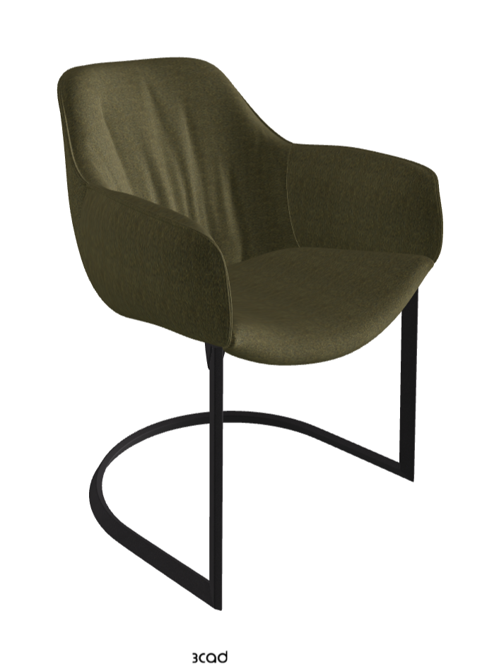 Scarlett Cantilever Dining Armchair_Black Embossed_Fabric_B249