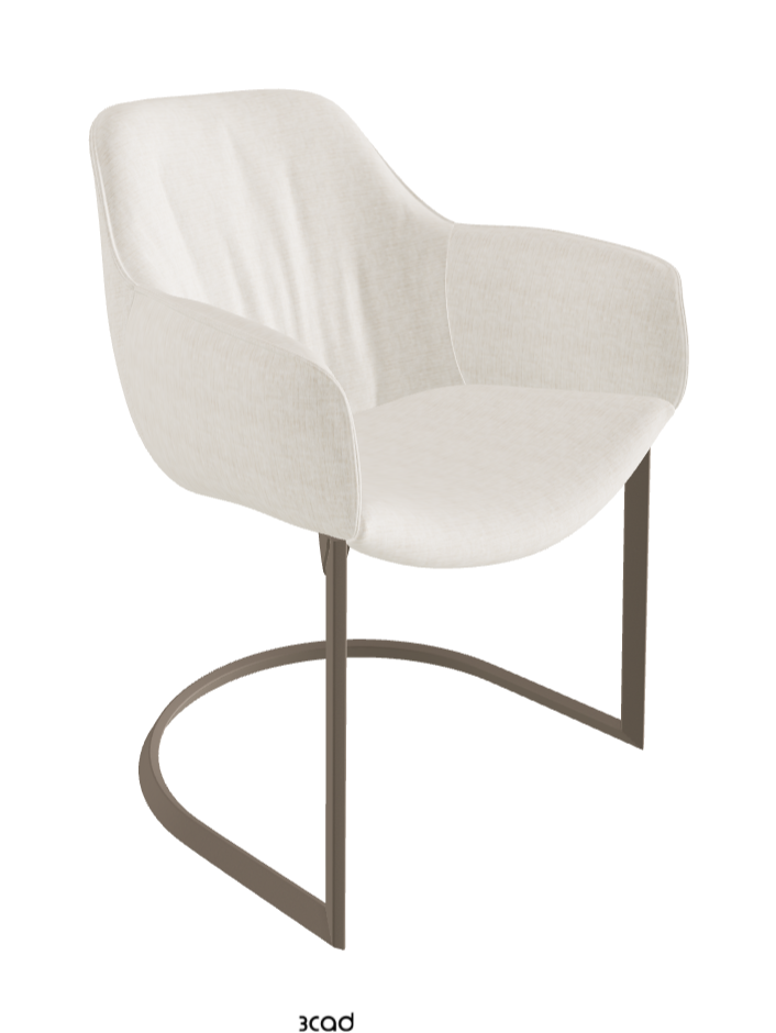Scarlett Cantilever Dining Armchair_Titanium Embossed_Fabric_B610