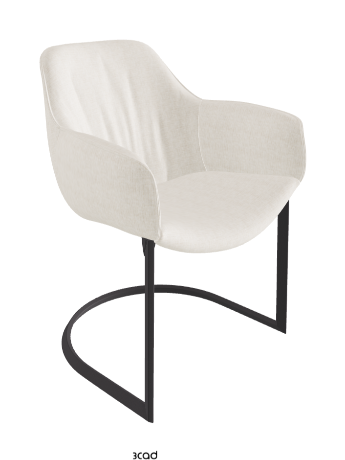 Scarlett Cantilever Dining Armchair_Graphite Embossed_Fabric_B610