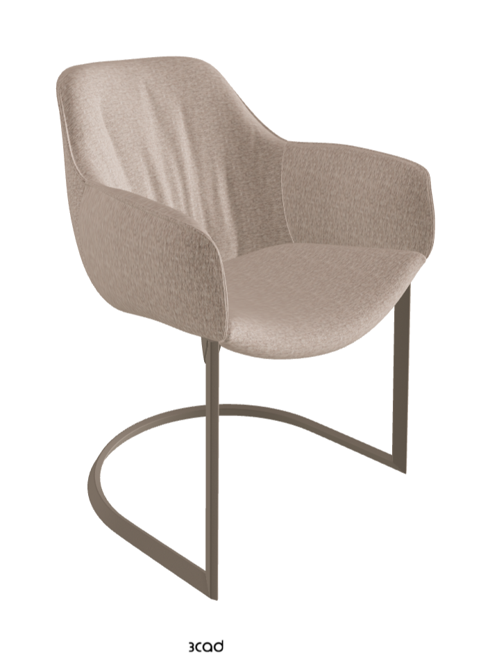 Scarlett Cantilever Dining Armchair_Titanium Embossed_Fabric_B731