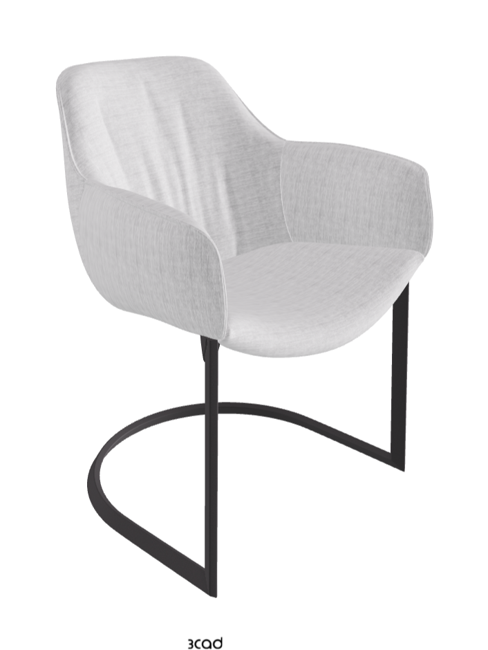 Scarlett Cantilever Dining Armchair_Graphite Embossed_Fabric_B810