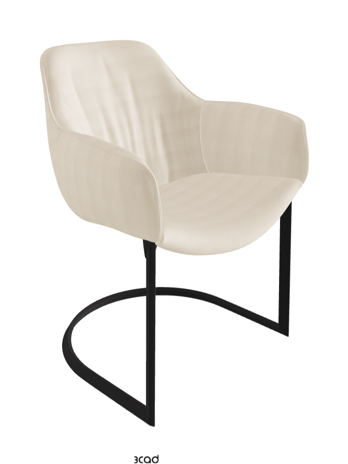 Scarlett Cantilever Dining Armchair_Black Embossed_Fabric_B922
