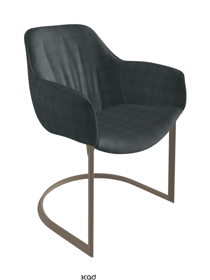 Scarlett Cantilever Dining Armchair_Titanium Embossed_Fabric_B927